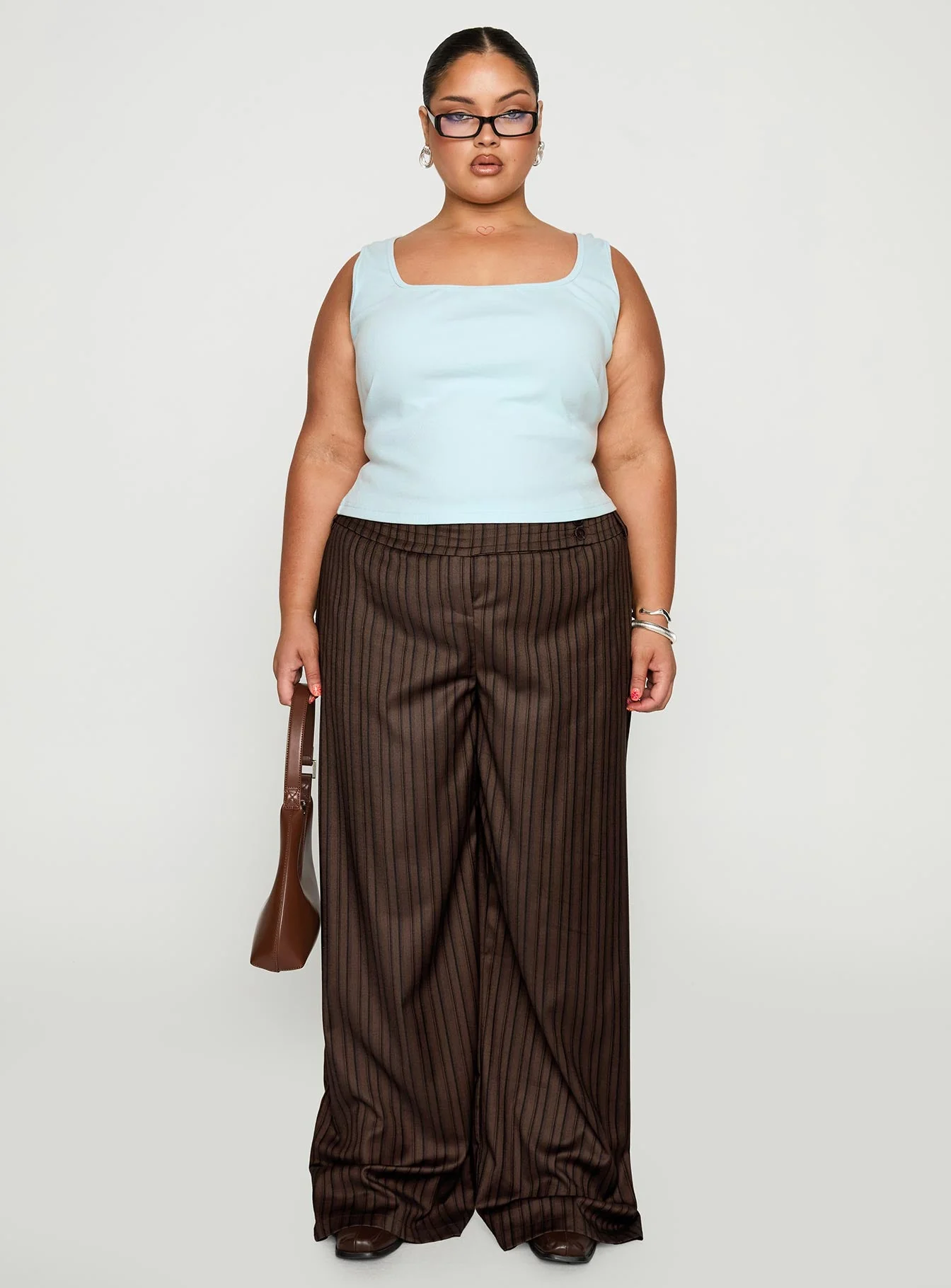 Baseline Square Neck Rib Tank Top Light Blue Curve - Image 7