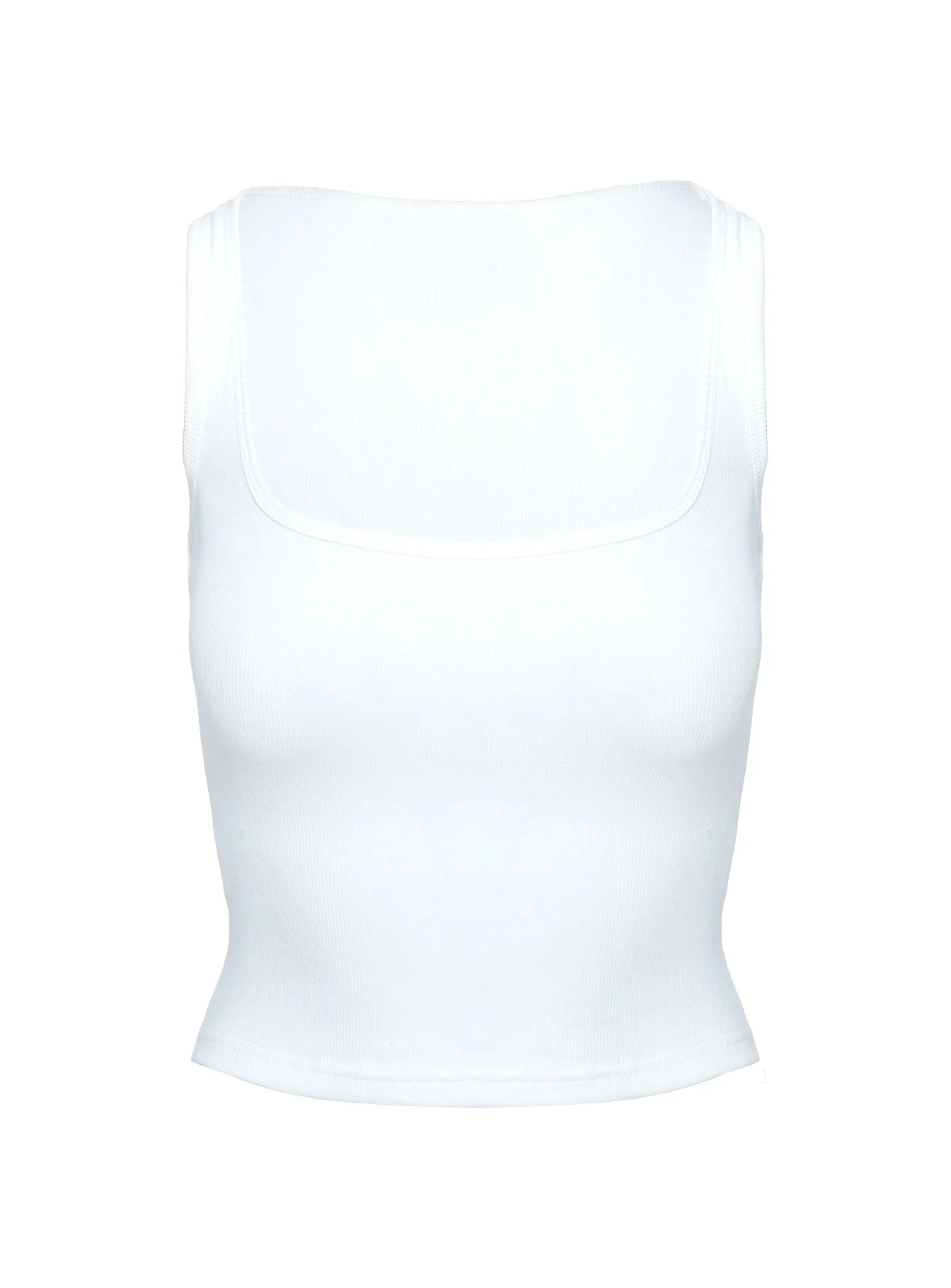 Baseline Square Neck Rib Tank Top White - Image 13