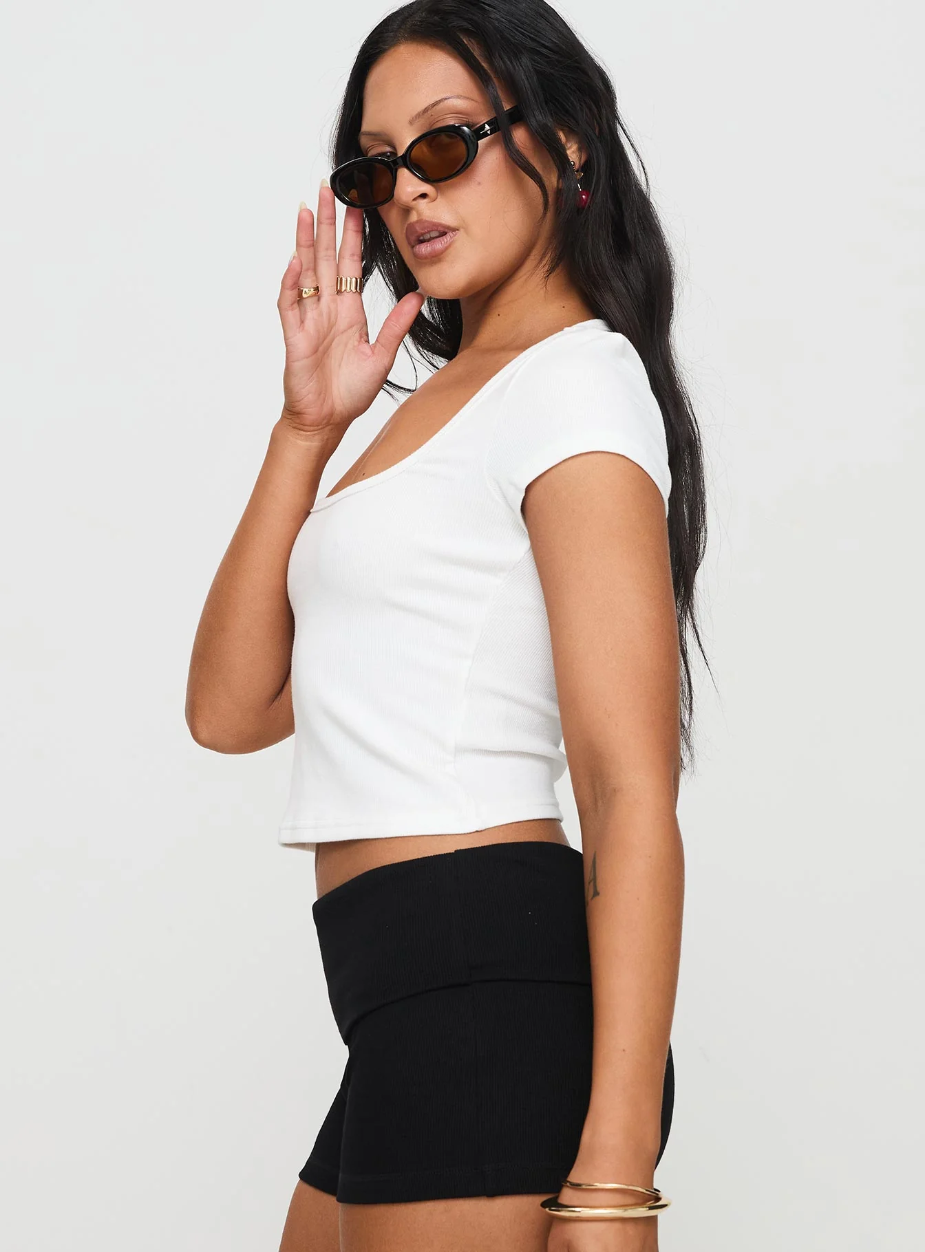 Baseline Square Neck Rib Top White - Image 4