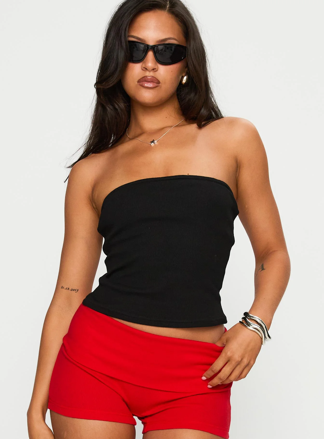 Baseline Strapless Rib Top Black - Image 2
