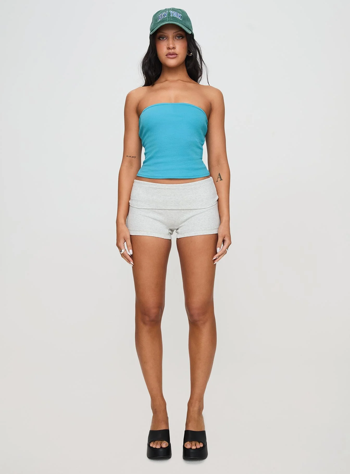 Baseline Strapless Rib Top Blue - Image 7