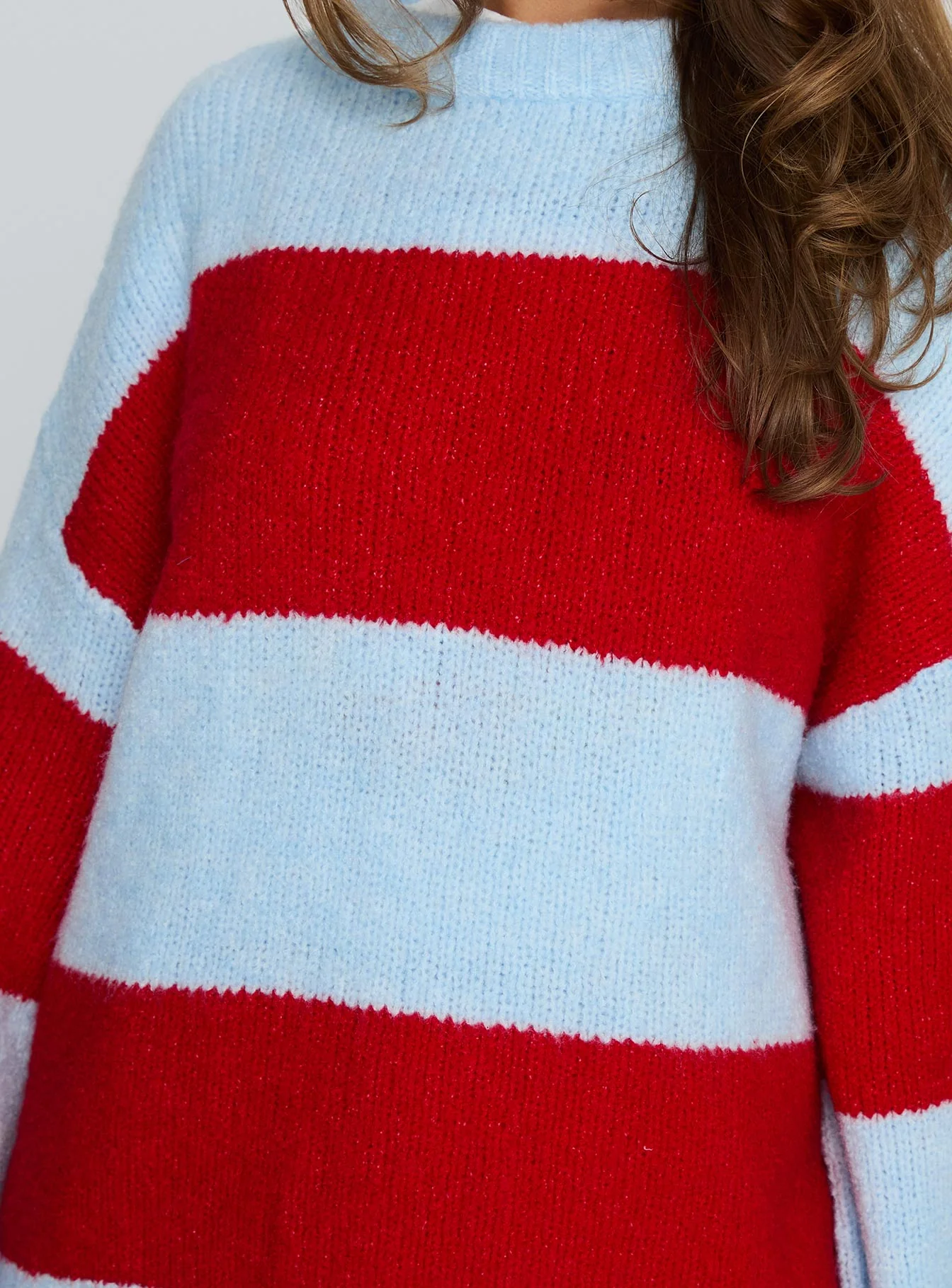 Bastien Crew Neck Knit Sweater Blue / Red - Image 6
