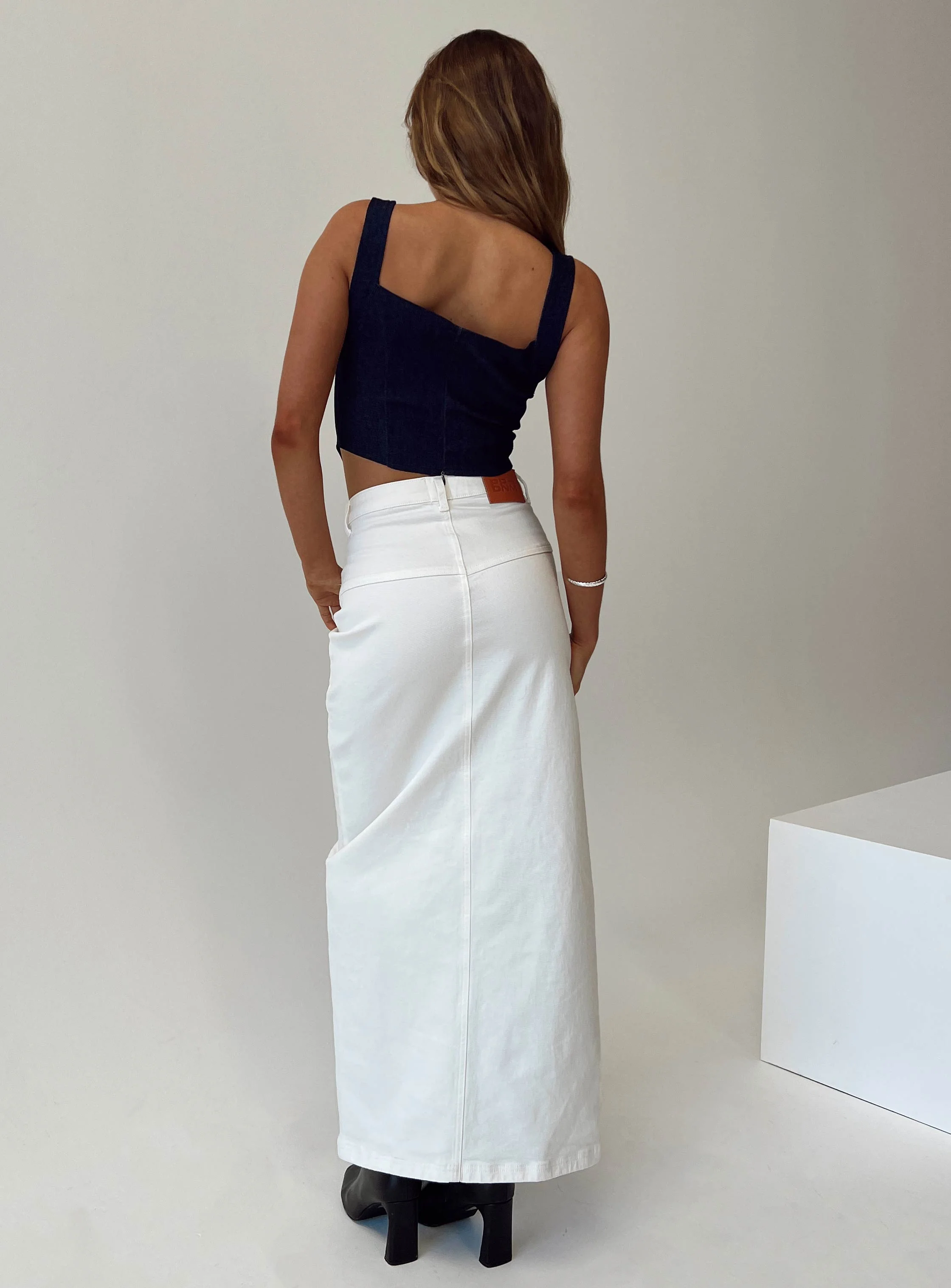 Batkins Maxi Skirt Cream Denim - Image 4