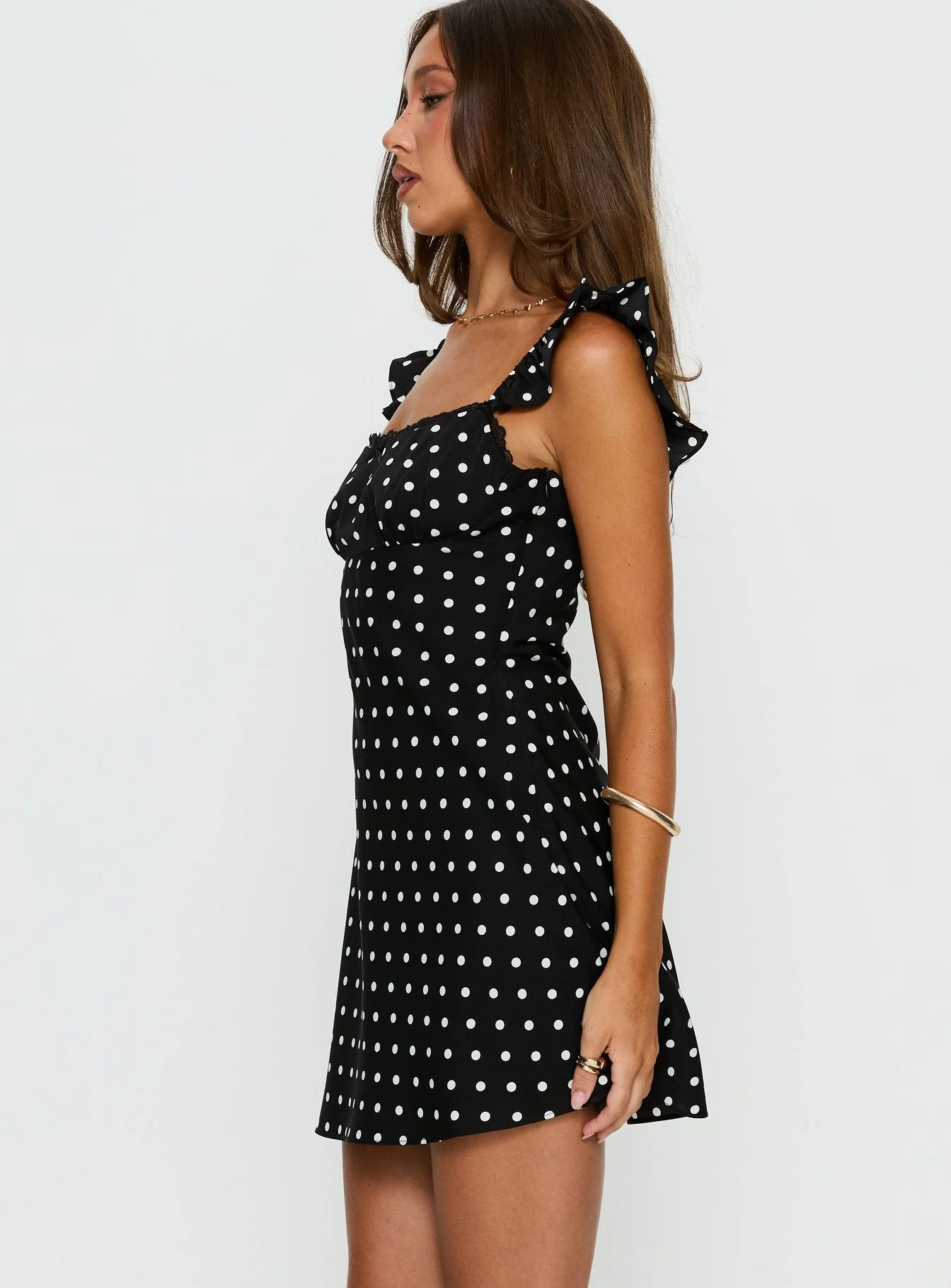 Beacall Mini Dress Black Polka Dot - Image 4