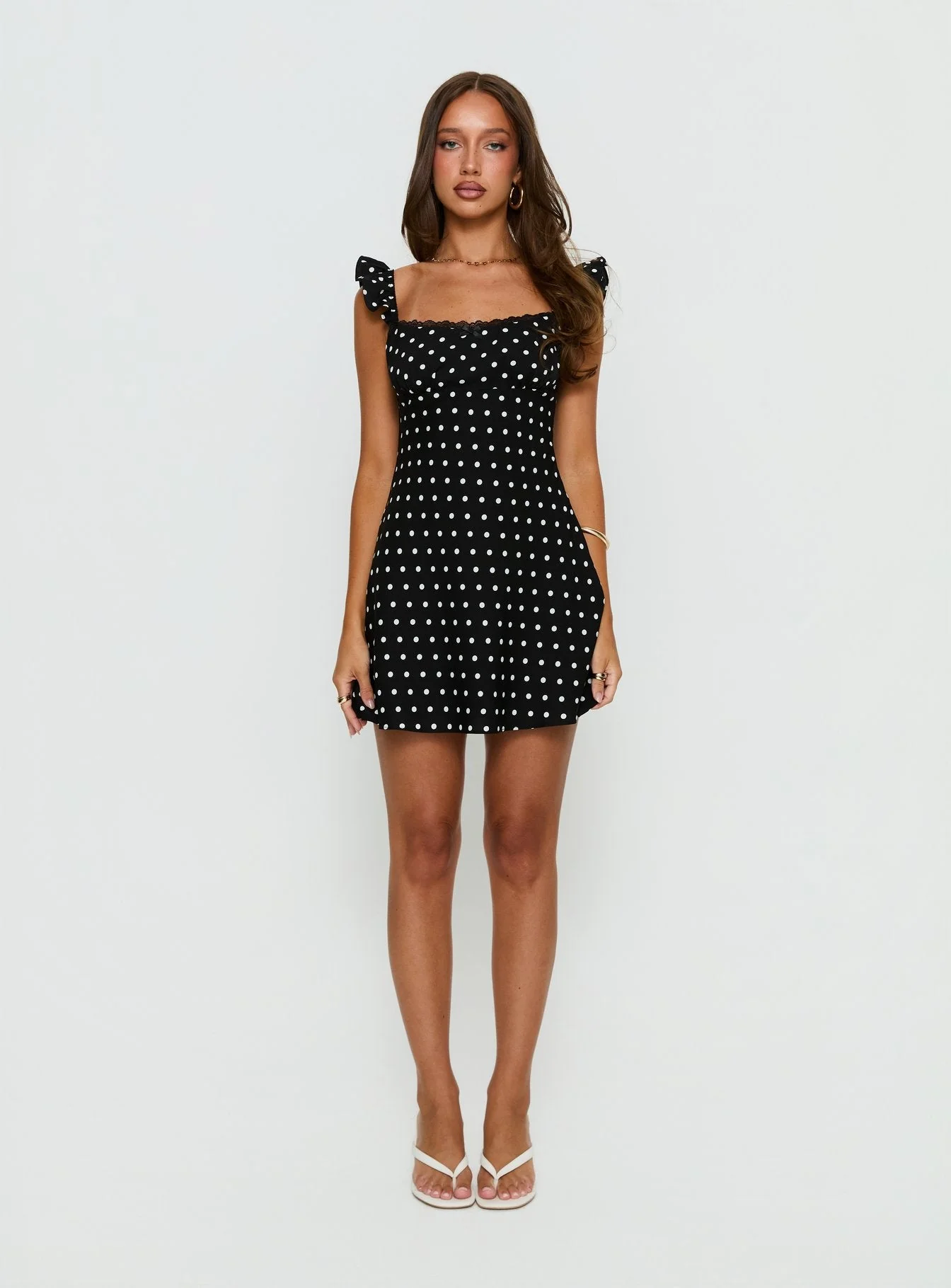 Beacall Mini Dress Black Polka Dot - Image 7