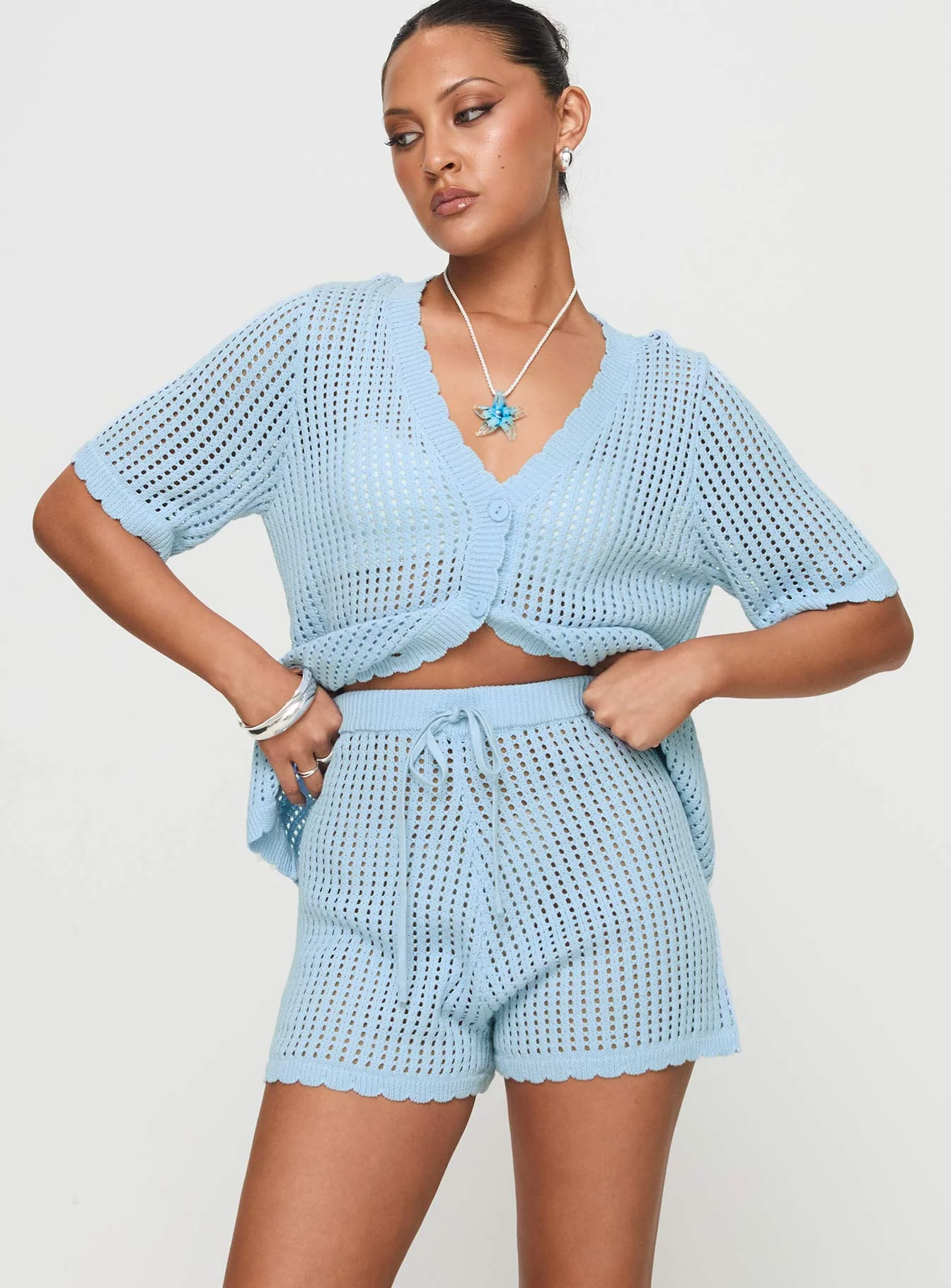 Beach Day Knit Set Light Blue - Image 2