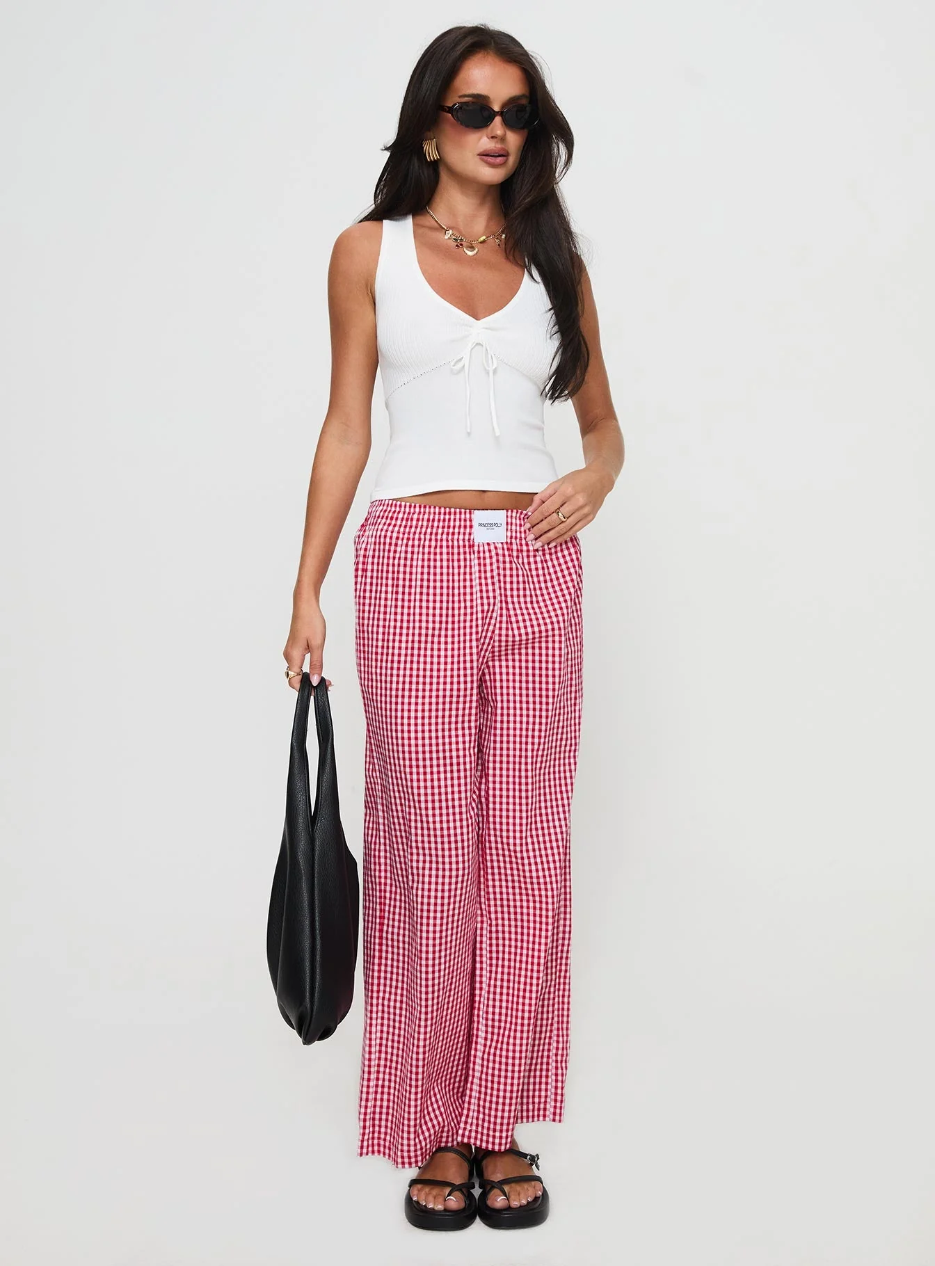 Beach House Pants Red Gingham - Image 3