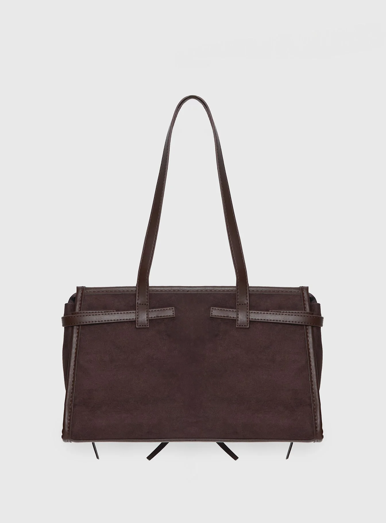 Beaming Bow Detail Shoulder Bag Brown - Image 4