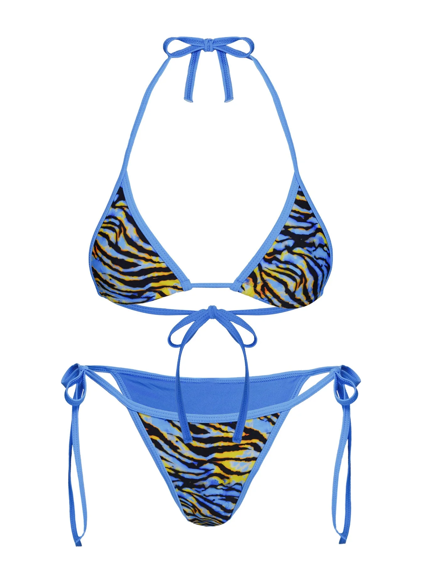 Beasley Tie Side Bikini Bottoms Blue Zebra - Image 5