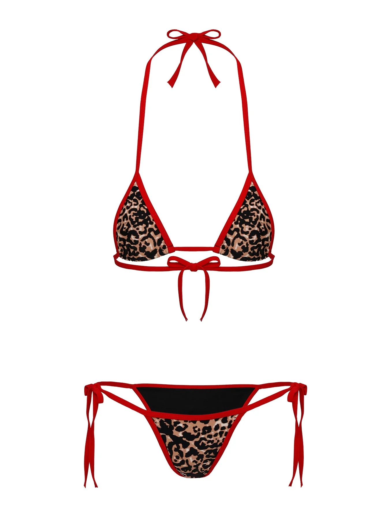 Beasley Tie Side Bikini Bottoms Red / Leopard - Image 5