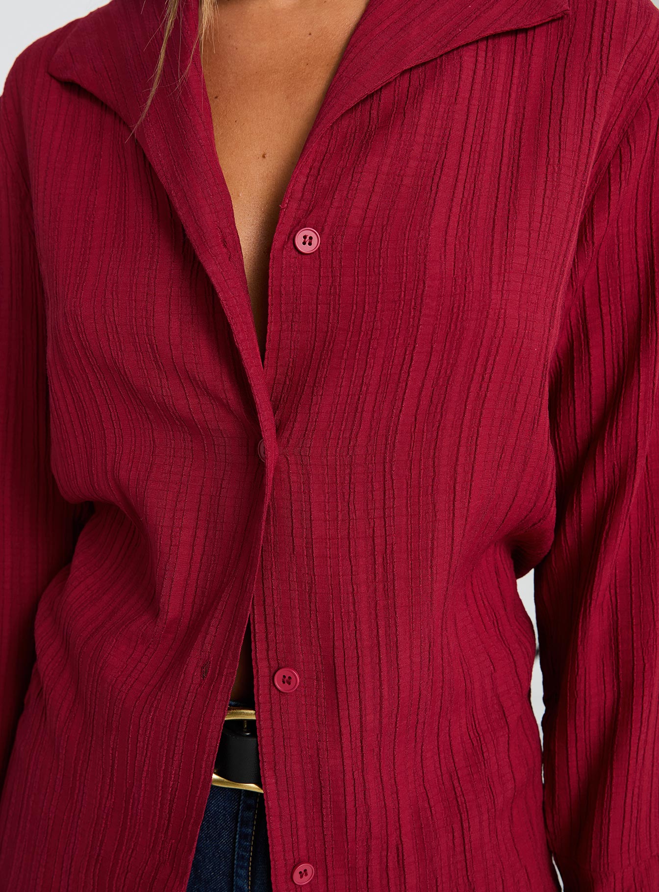 Beatris Long Sleeve Top Red - Image 5