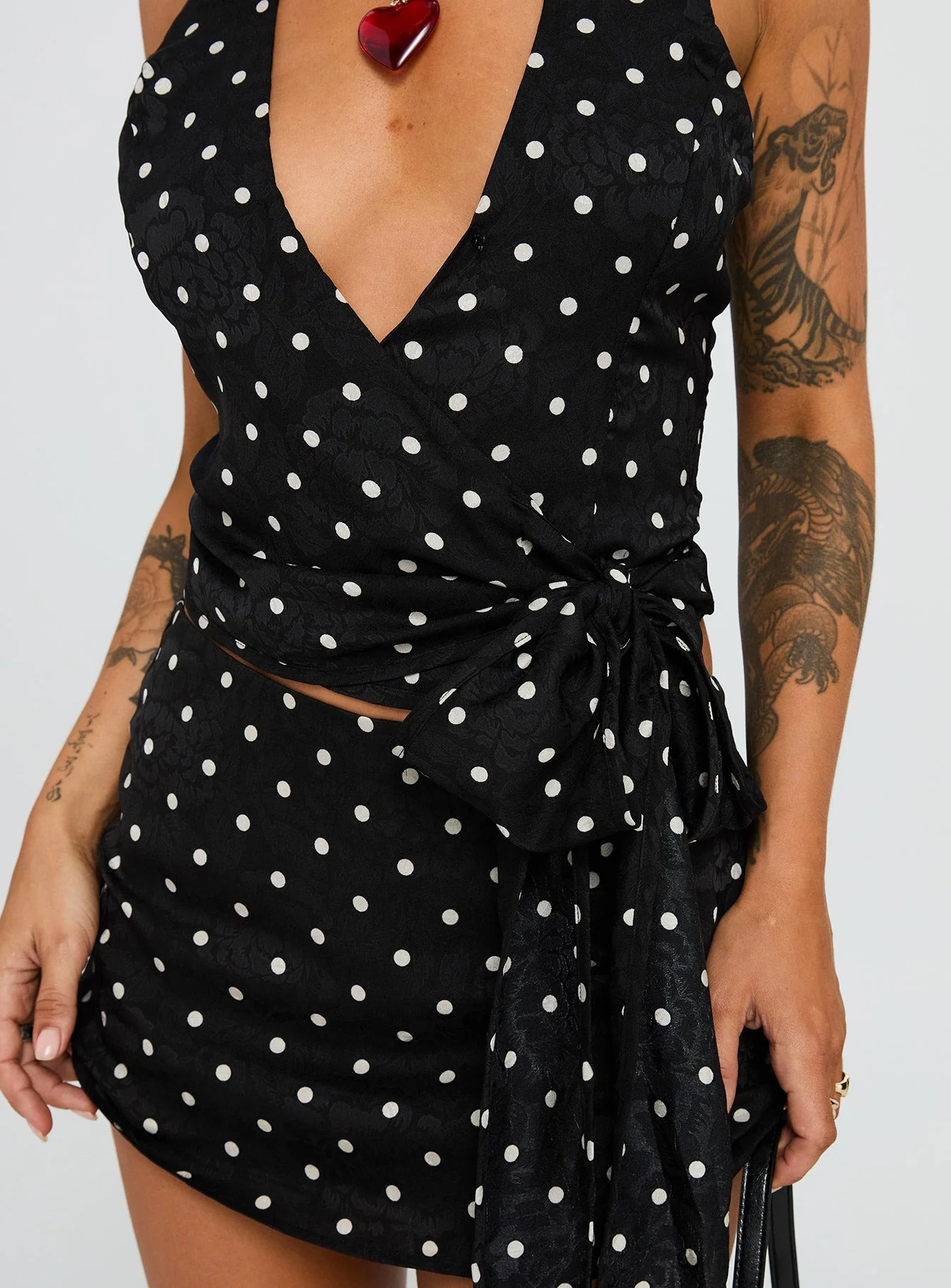 Beffanie Halter Wrap Set Black Polka Dot - Image 6