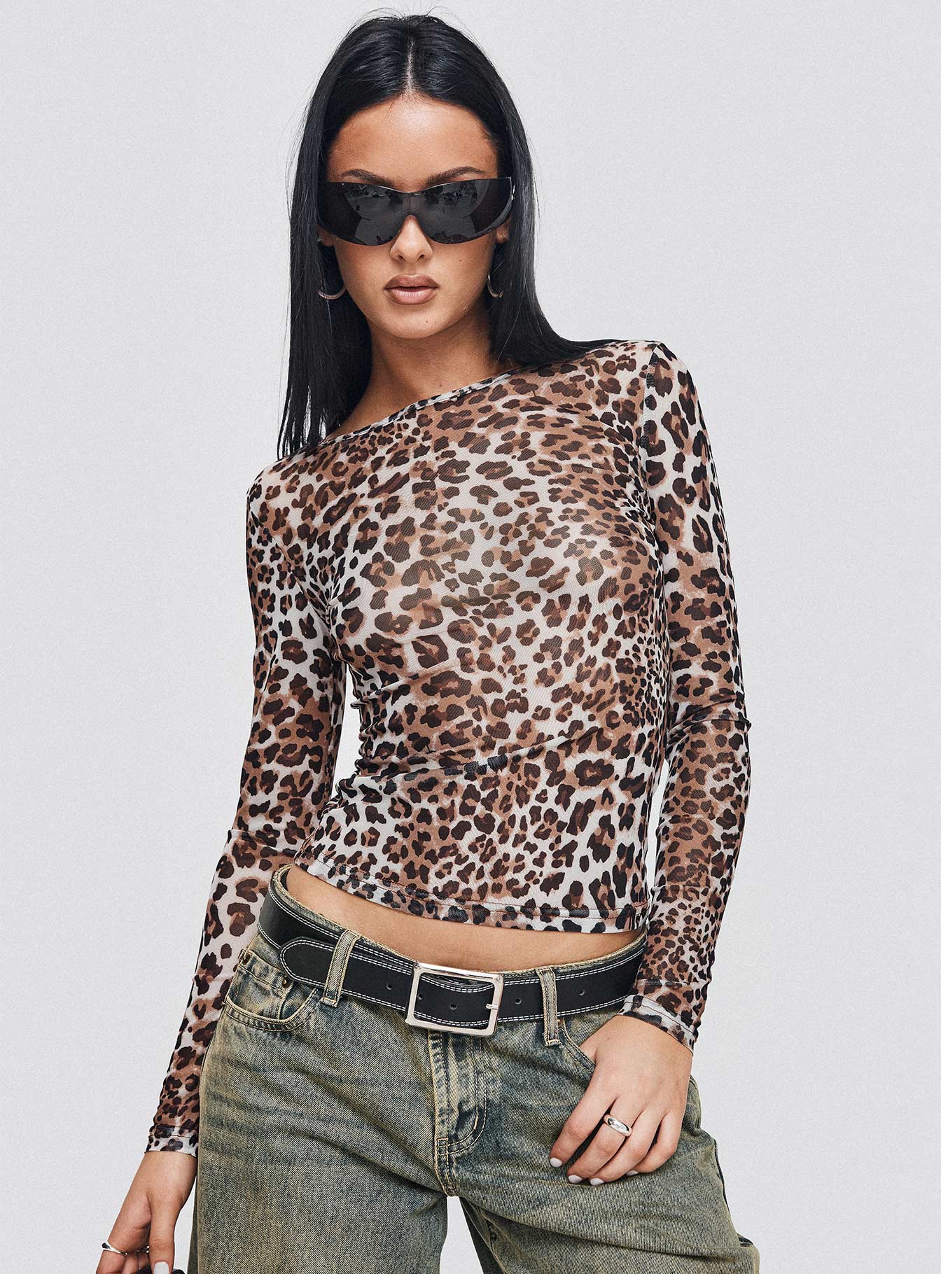 Believe Me Long Sleeve Top Leopard - Image 8