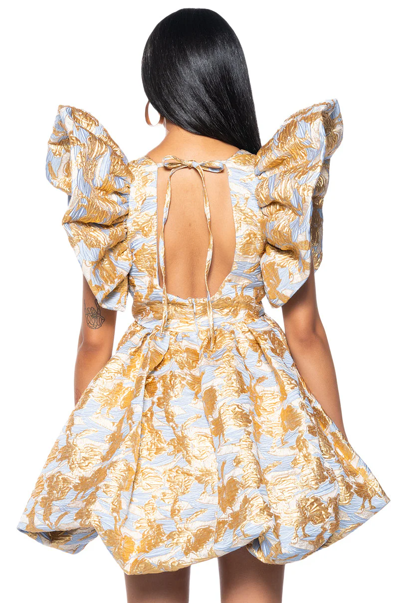 BELLE OF THE BALL BROCADE MINI DRESS - Image 12