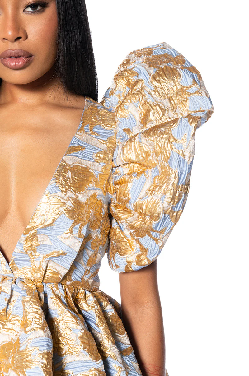 BELLE OF THE BALL BROCADE MINI DRESS - Image 13