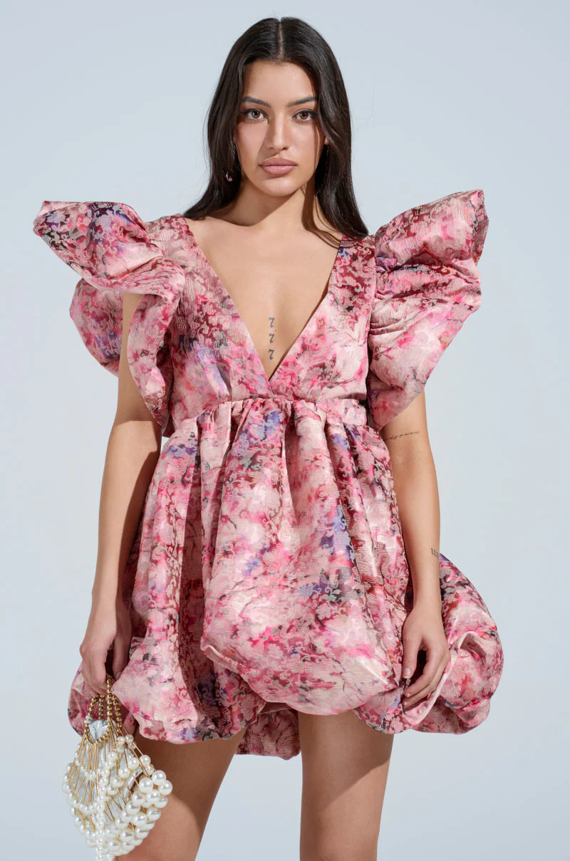 BELLE OF THE BALL PRINTED MINI DRESS - Image 3