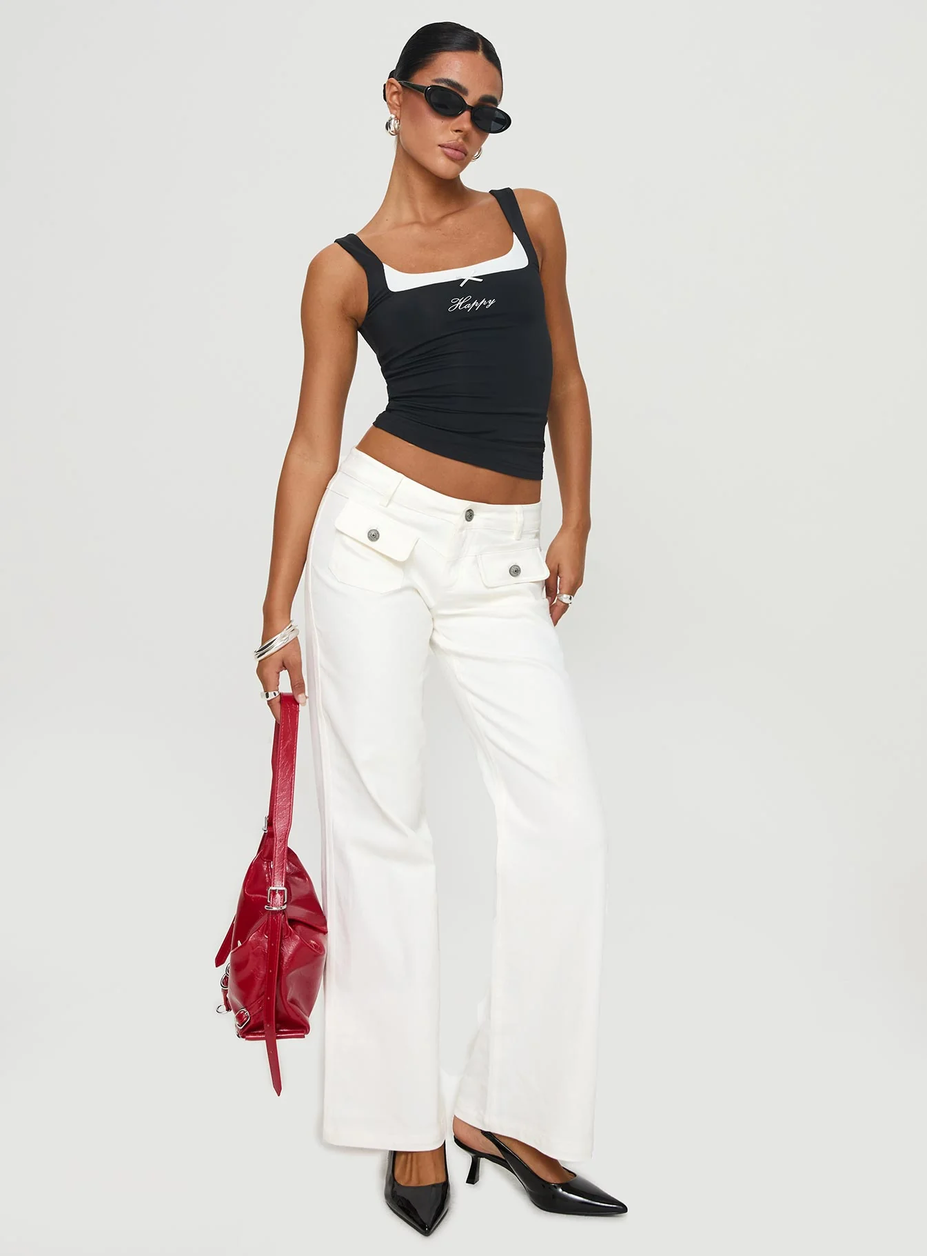 Benicale Low Rise Cargo Pants White - Image 3