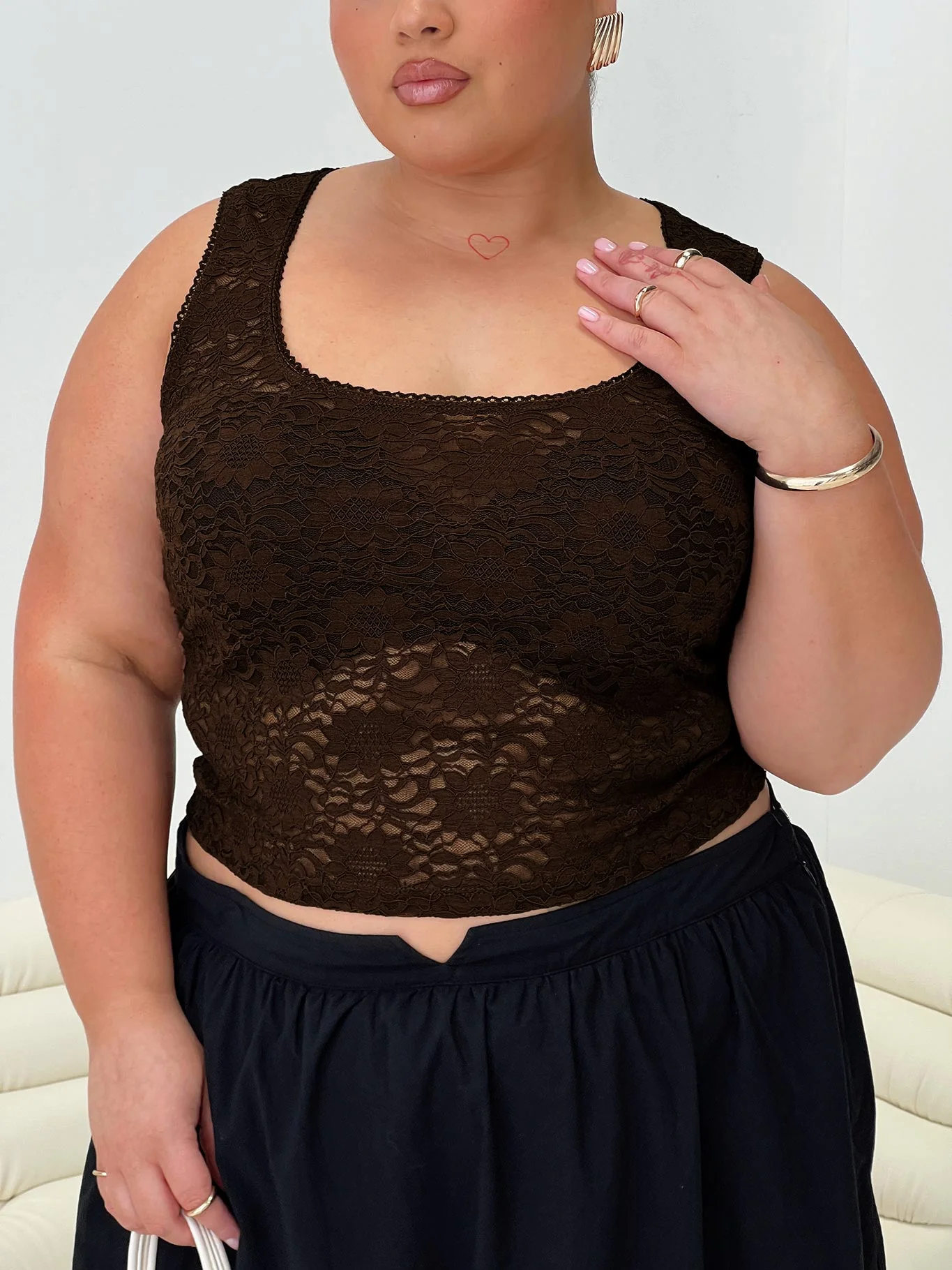 Bennington Lace Top Brown - Image 7