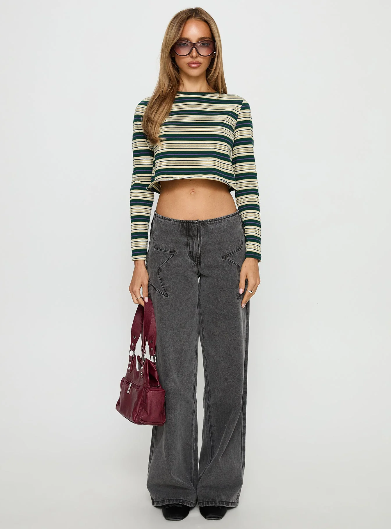 Bentlea Long Sleeve Top Green / Yellow Stripe - Image 6