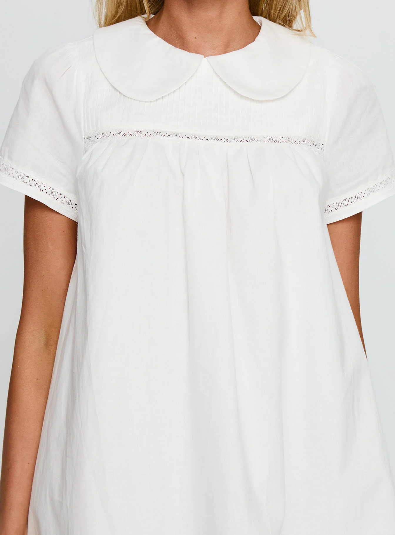 Bethanne Babydoll Mini Dress White - Image 6