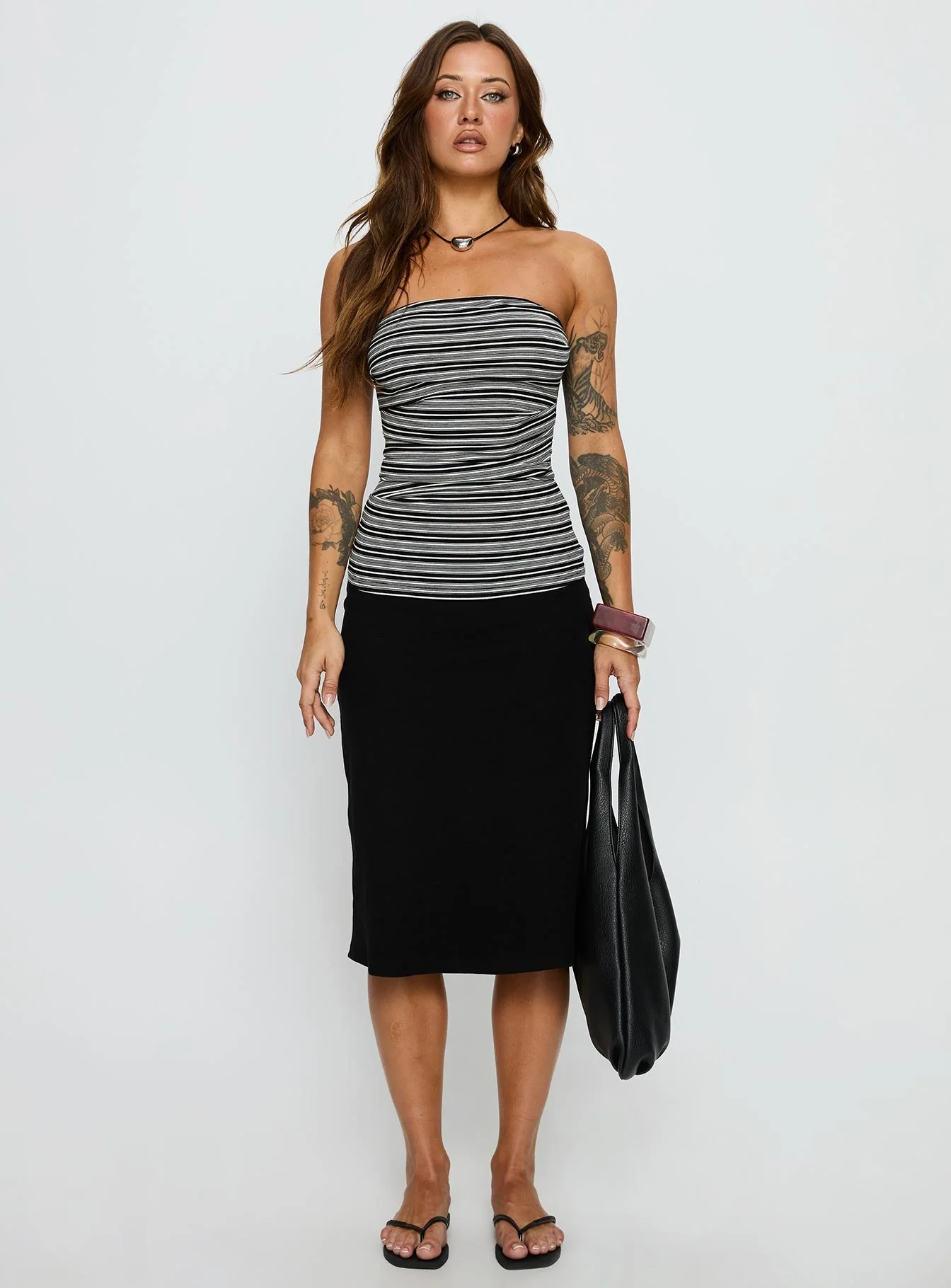 Bethanny Strapless Top Black Stripe - Image 7