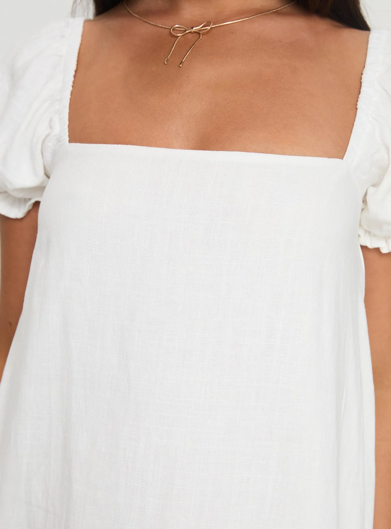 Beyond Linen Blend Mini Dress White - Image 6