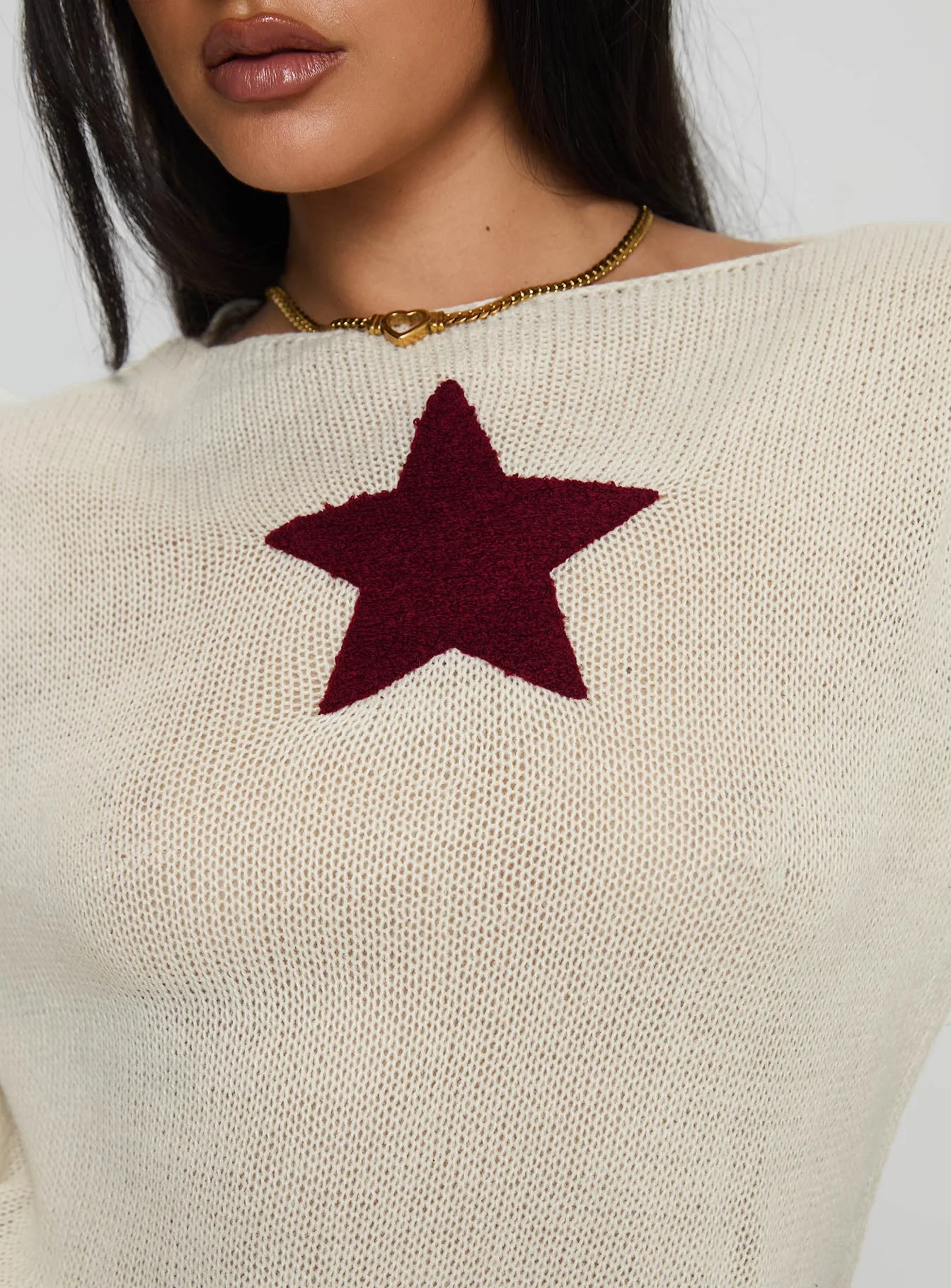 Big Star Knit Sweater Cream - Image 6
