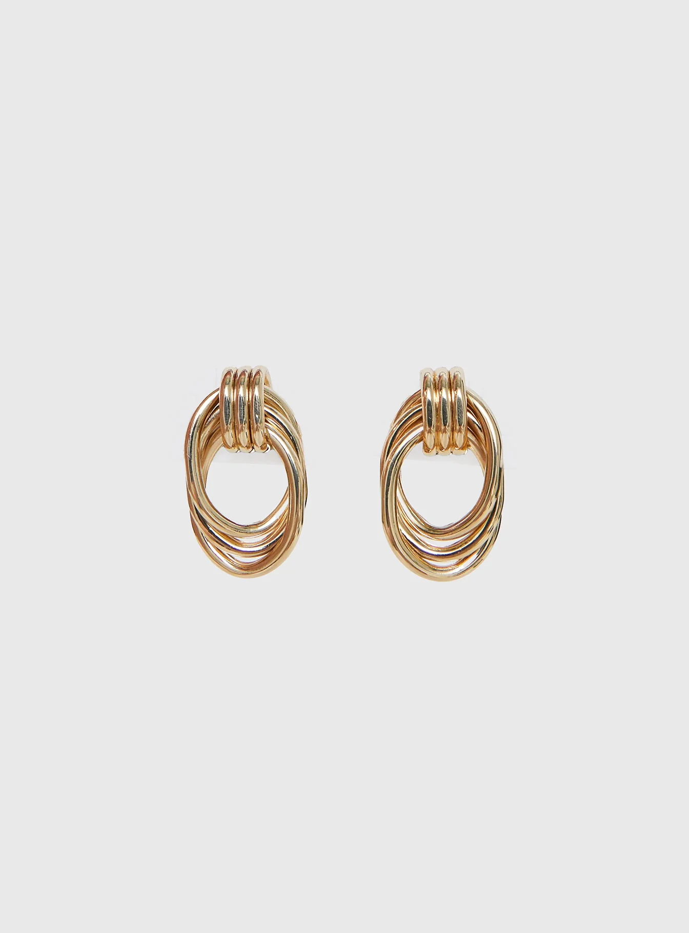 Big Star Linked Earrings Gold - Image 2