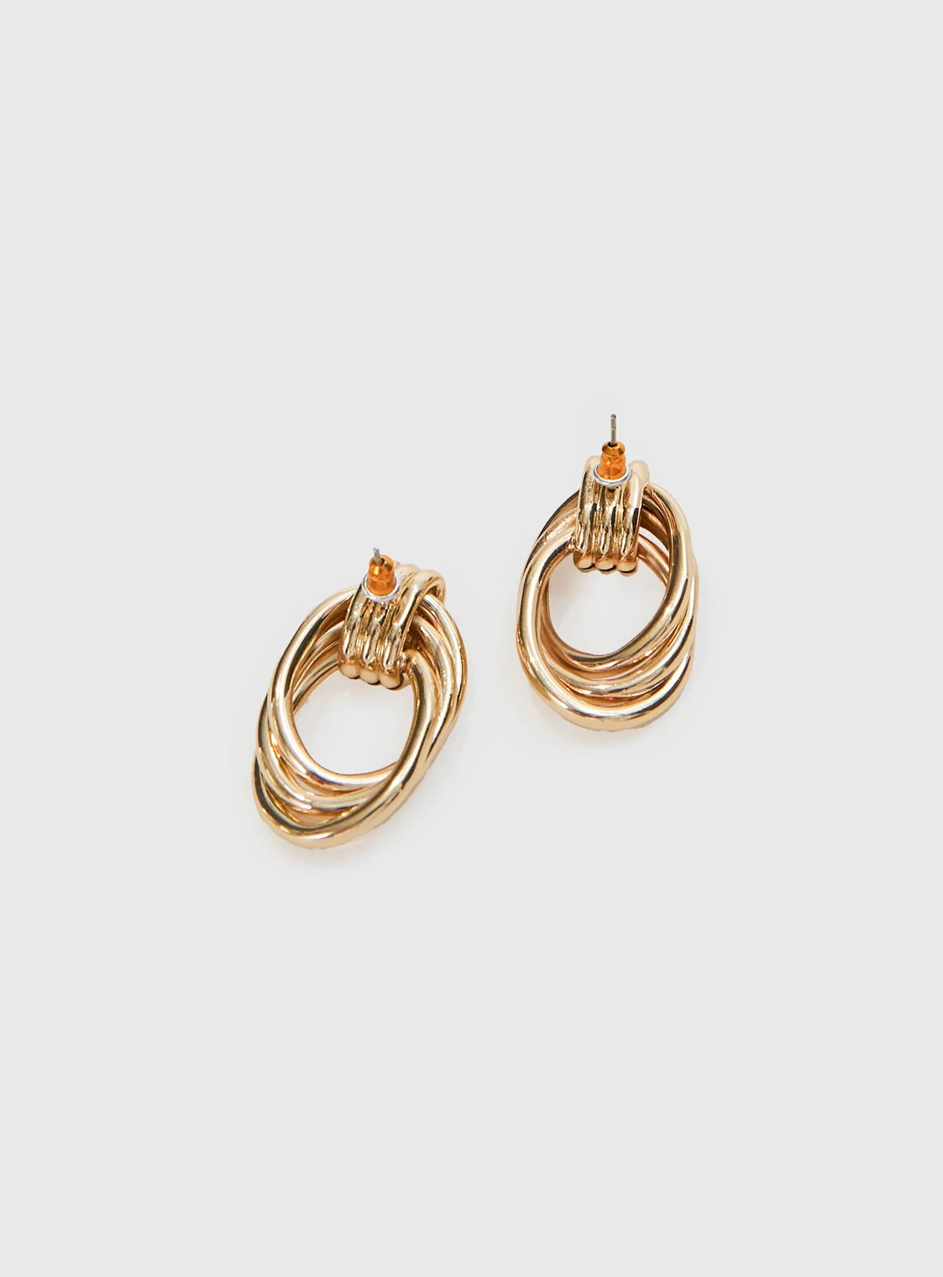 Big Star Linked Earrings Gold - Image 3
