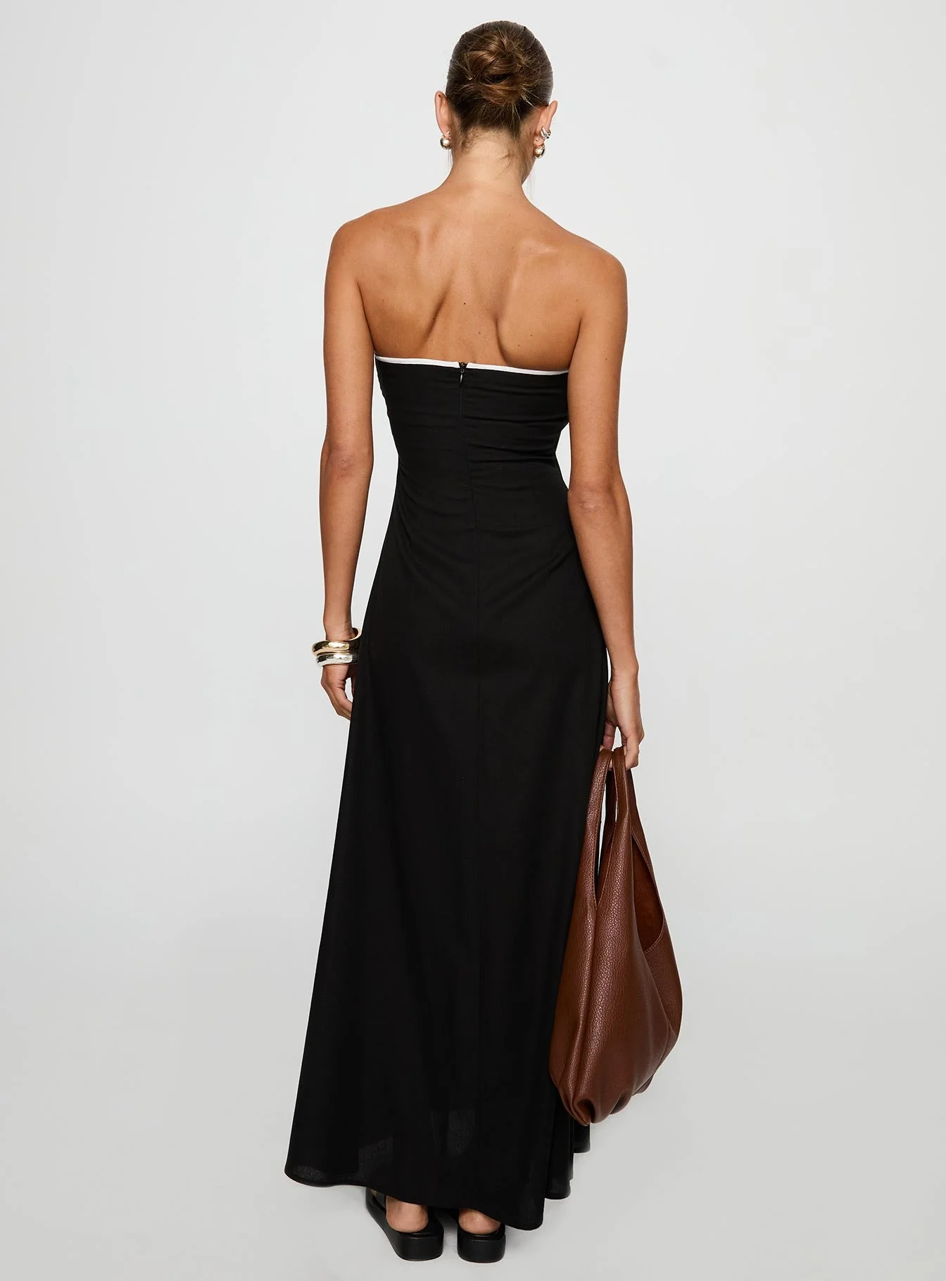 Bijou Strapless Maxi Dress Black - Image 5