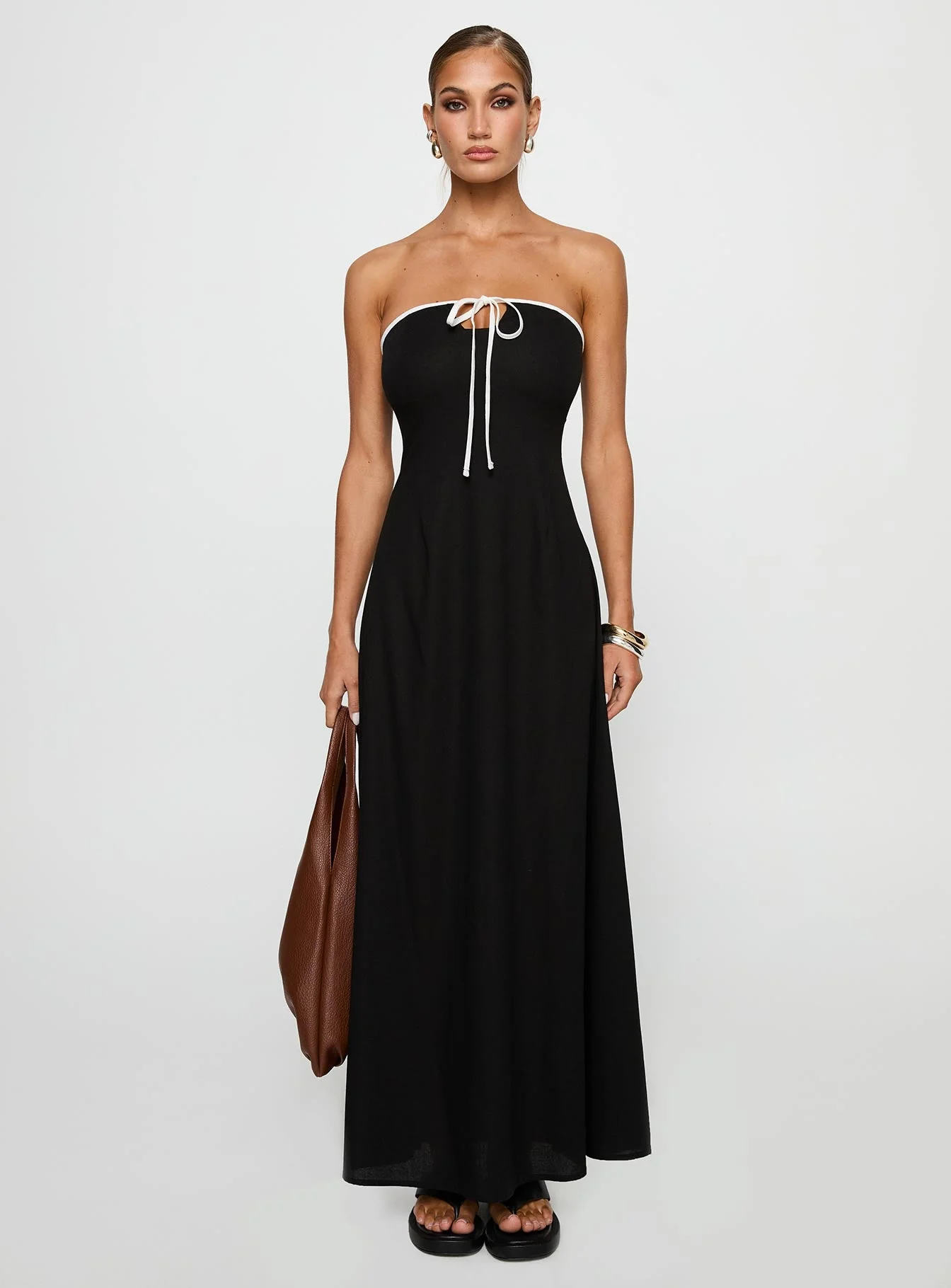 Bijou Strapless Maxi Dress Black - Image 7