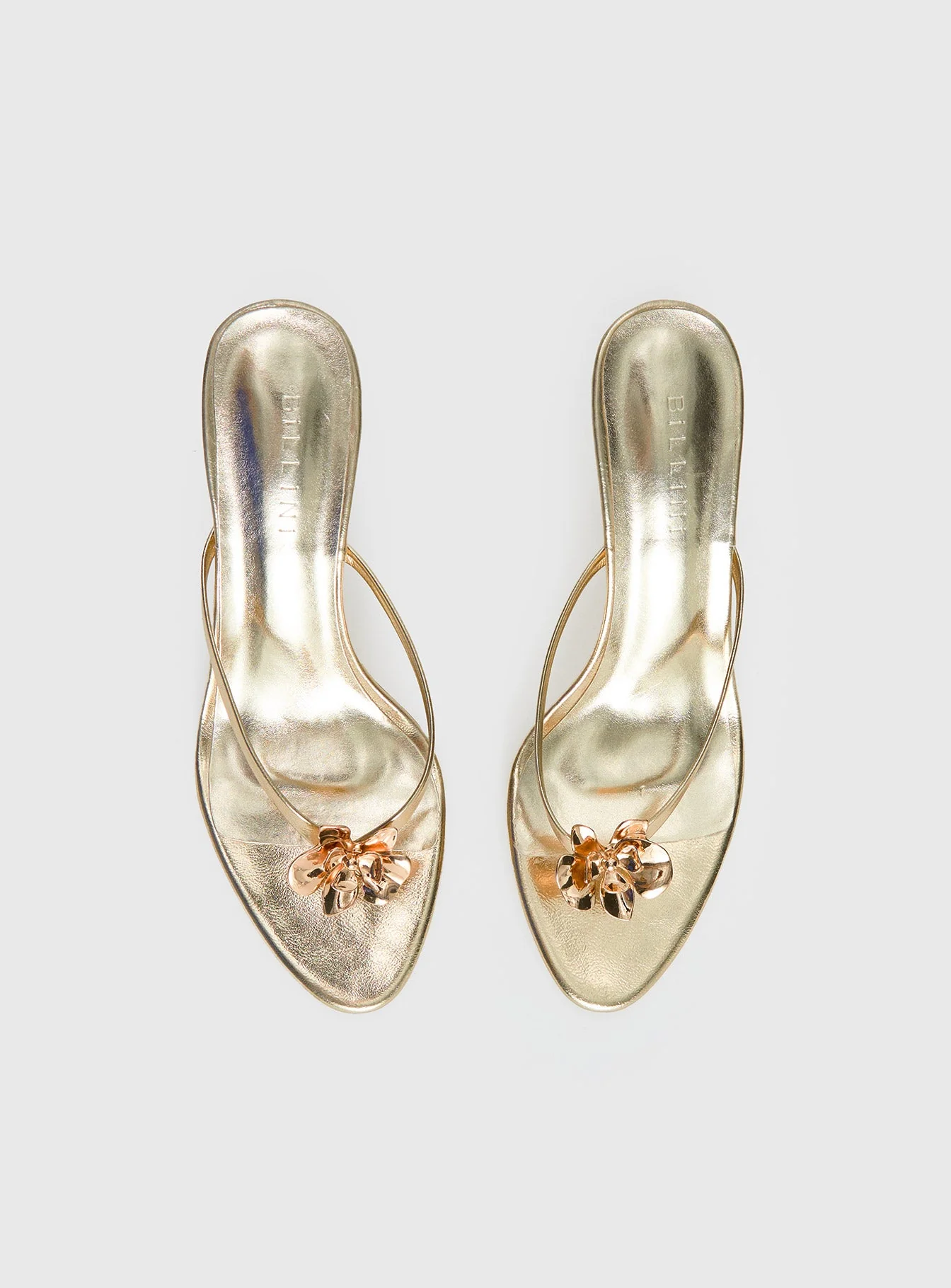Billini Dalella Thong Heels Gold Metallic - Image 6