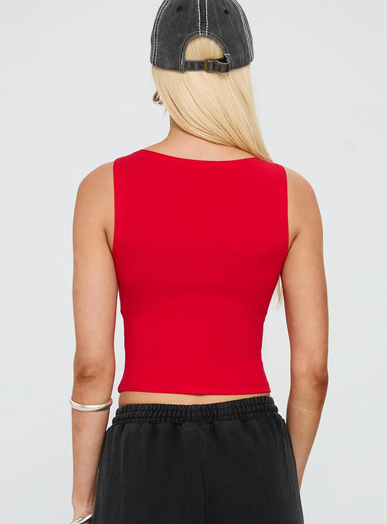 Bleeker High Neck Top Red - Image 5