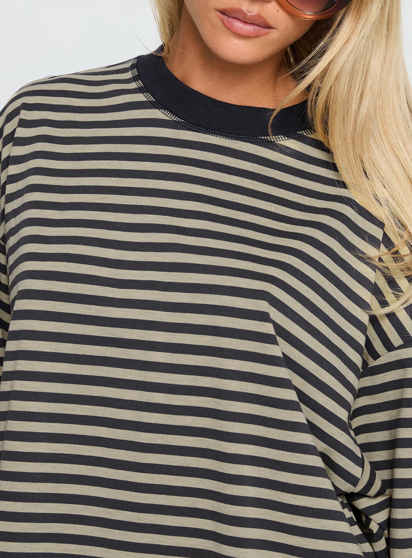 Bloom Long Sleeve Top Beige Stripe - Image 6