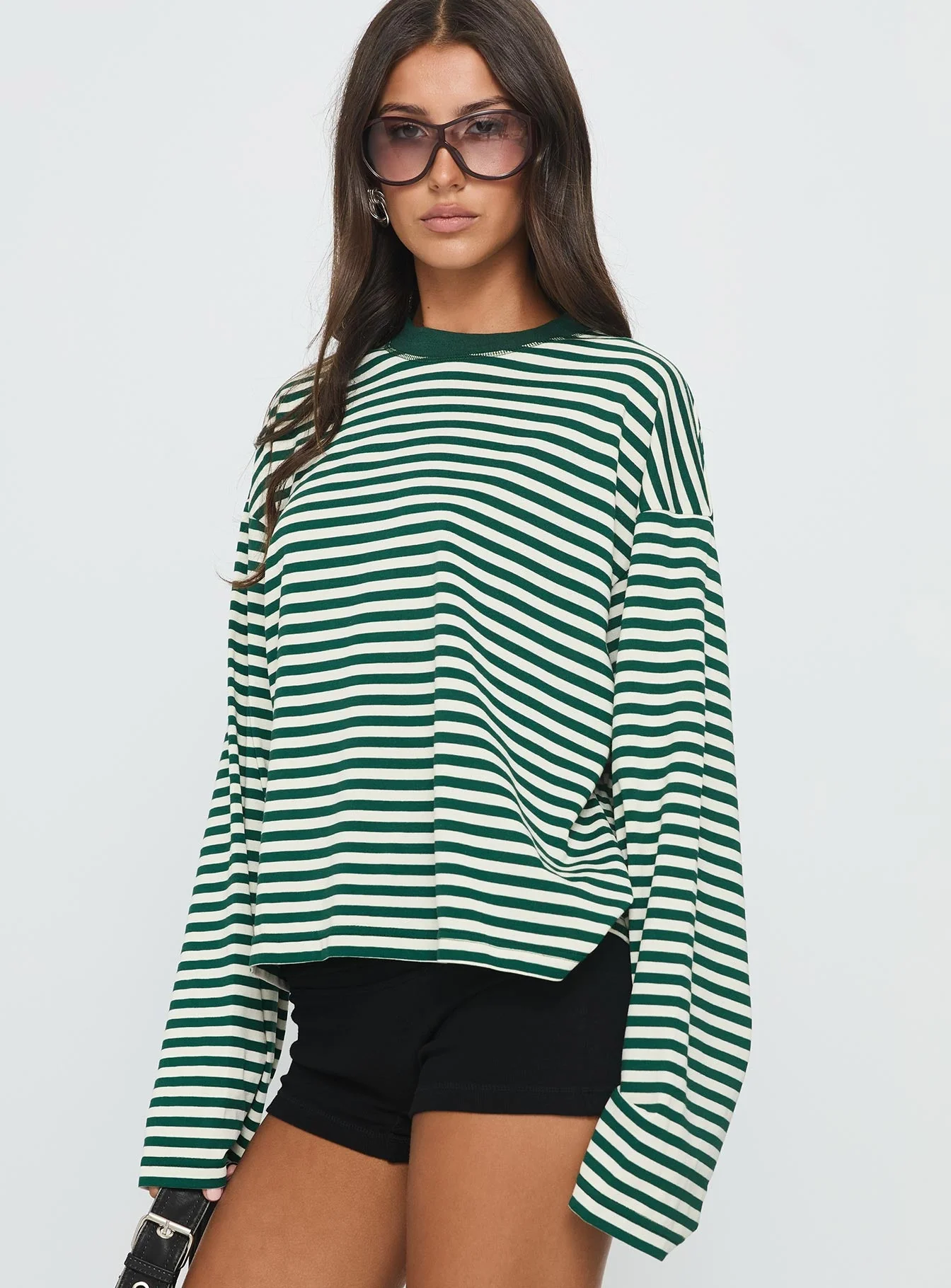 Bloom Long Sleeve Top Moss Stripe - Image 4