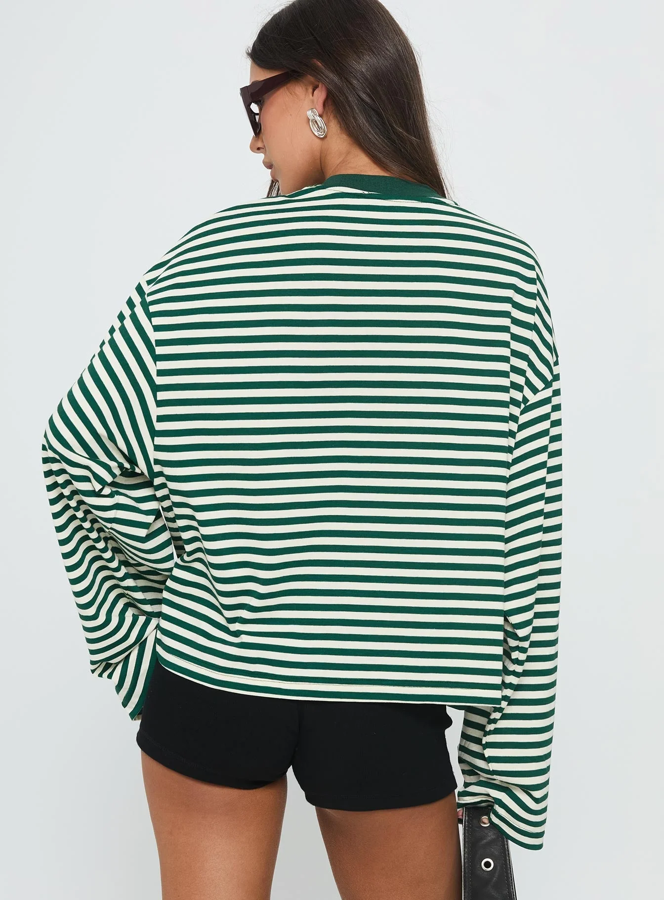 Bloom Long Sleeve Top Moss Stripe - Image 5