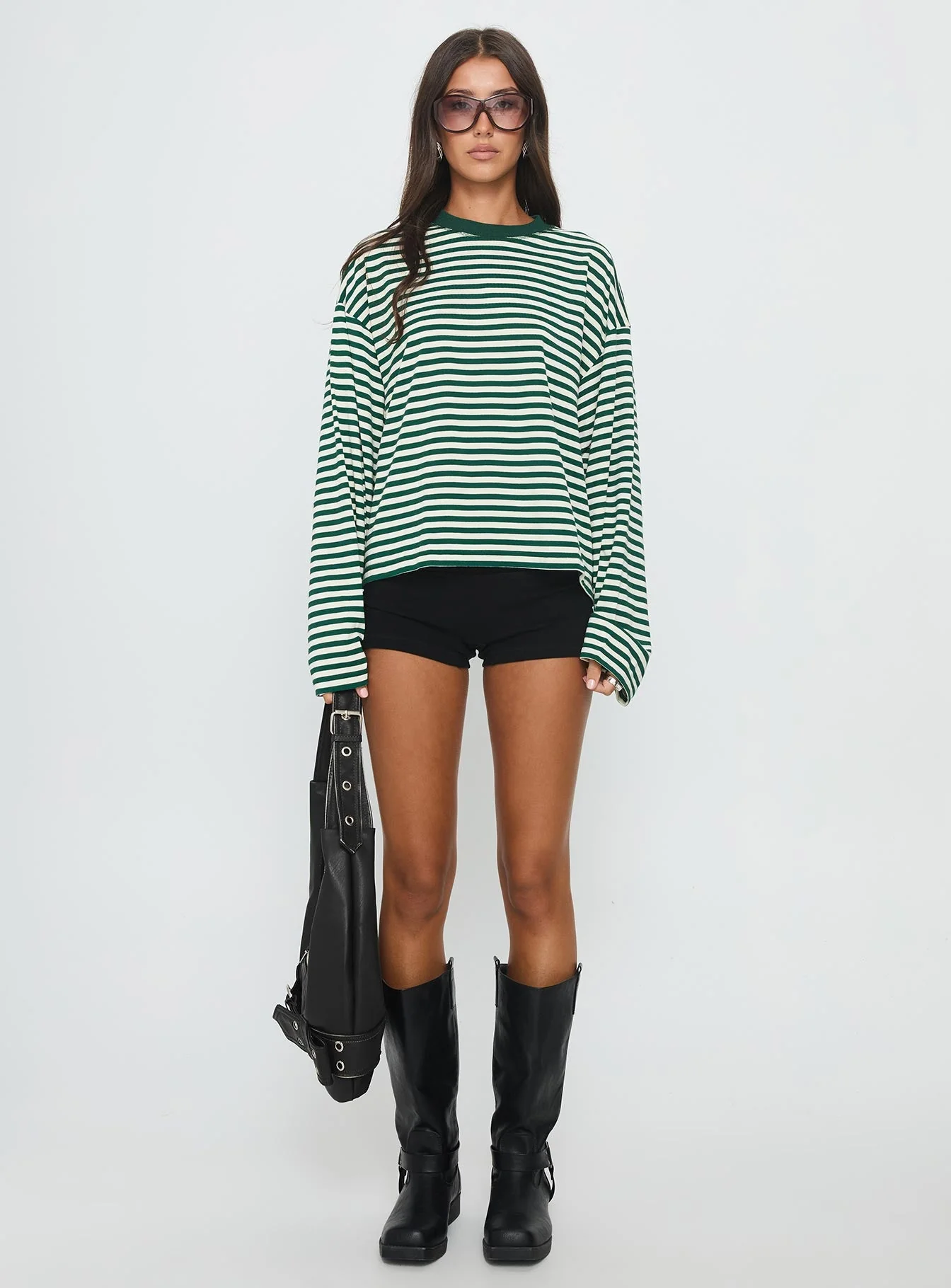 Bloom Long Sleeve Top Moss Stripe - Image 7