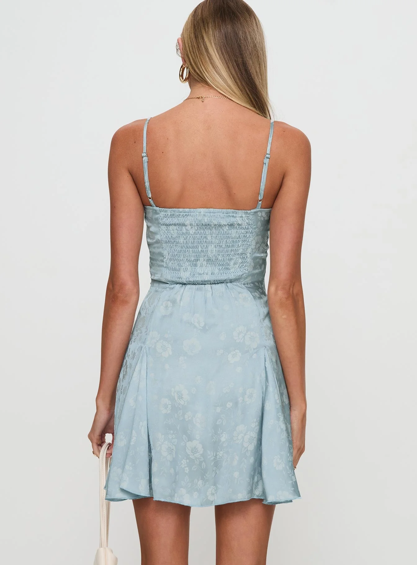 Bluebird Jacquard Mini Dress Blue - Image 5