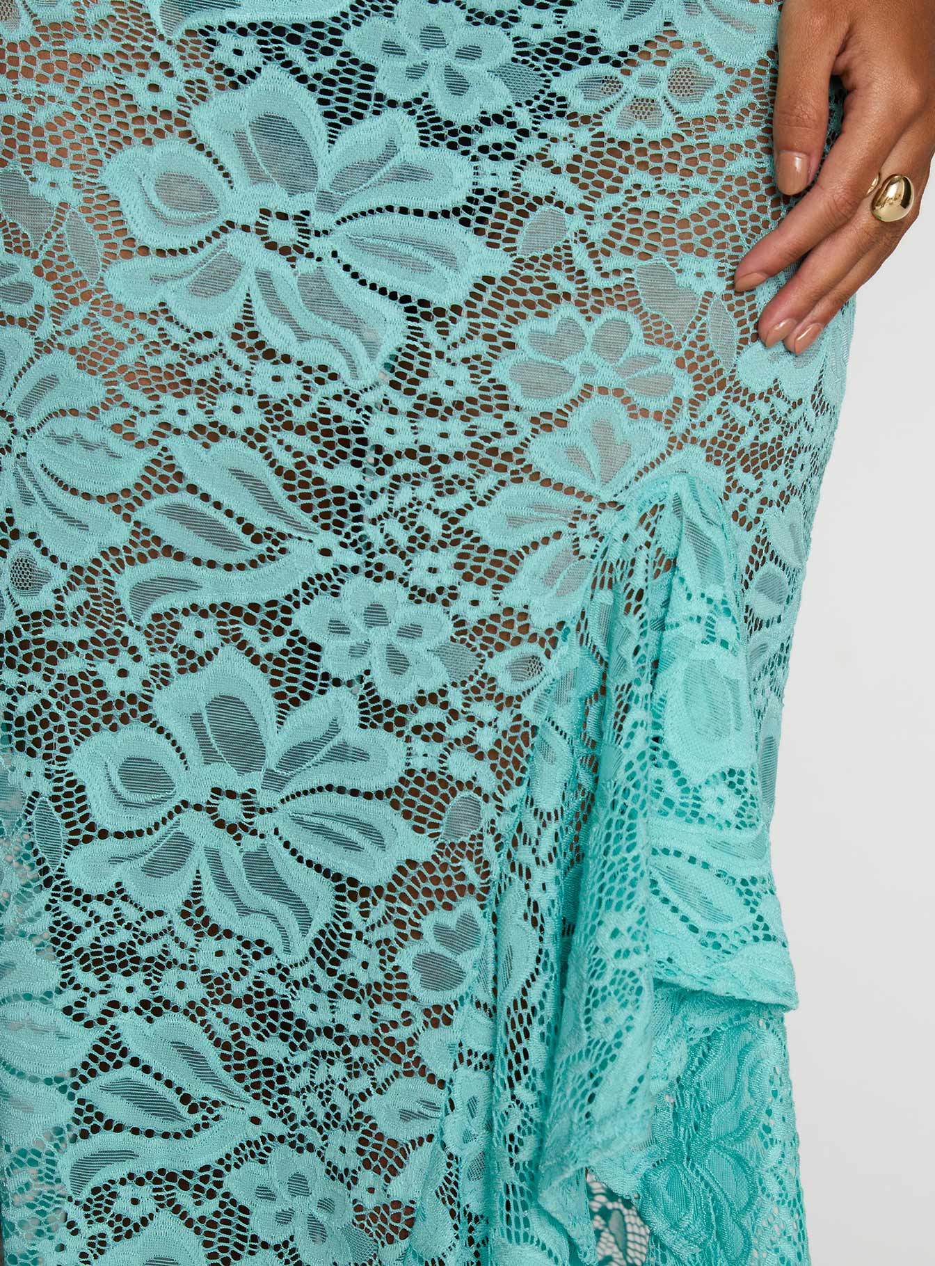 Bluemoon Lace Maxi Skirt Blue - Image 6