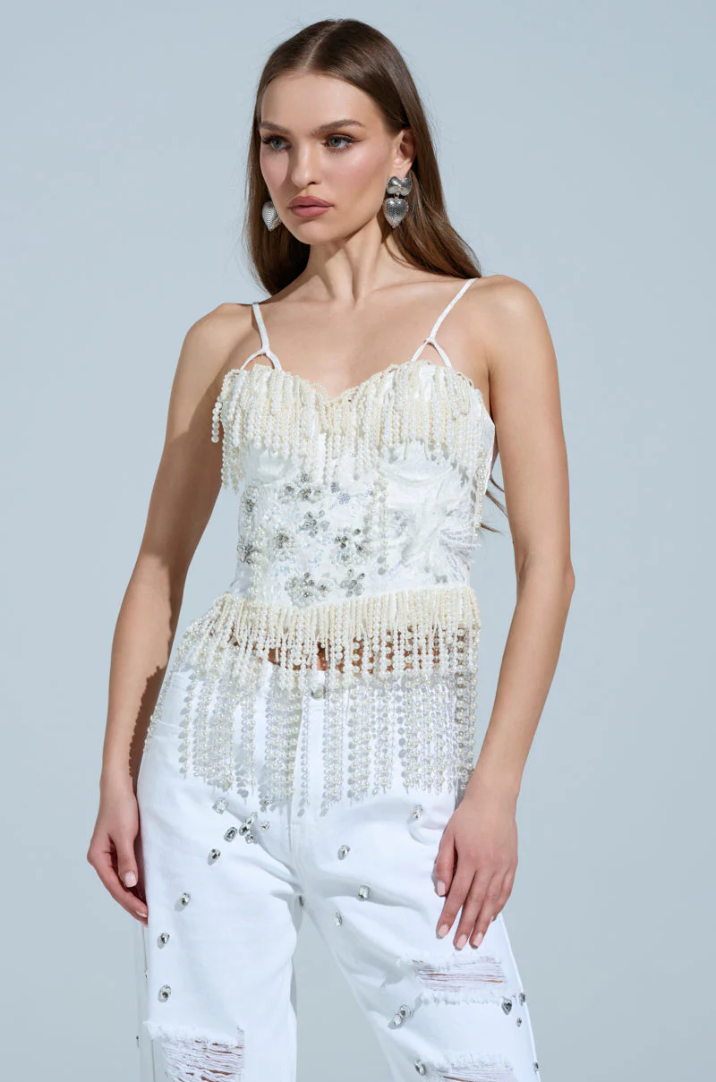 BOLD FRINGE PEARL TOP - Image 2