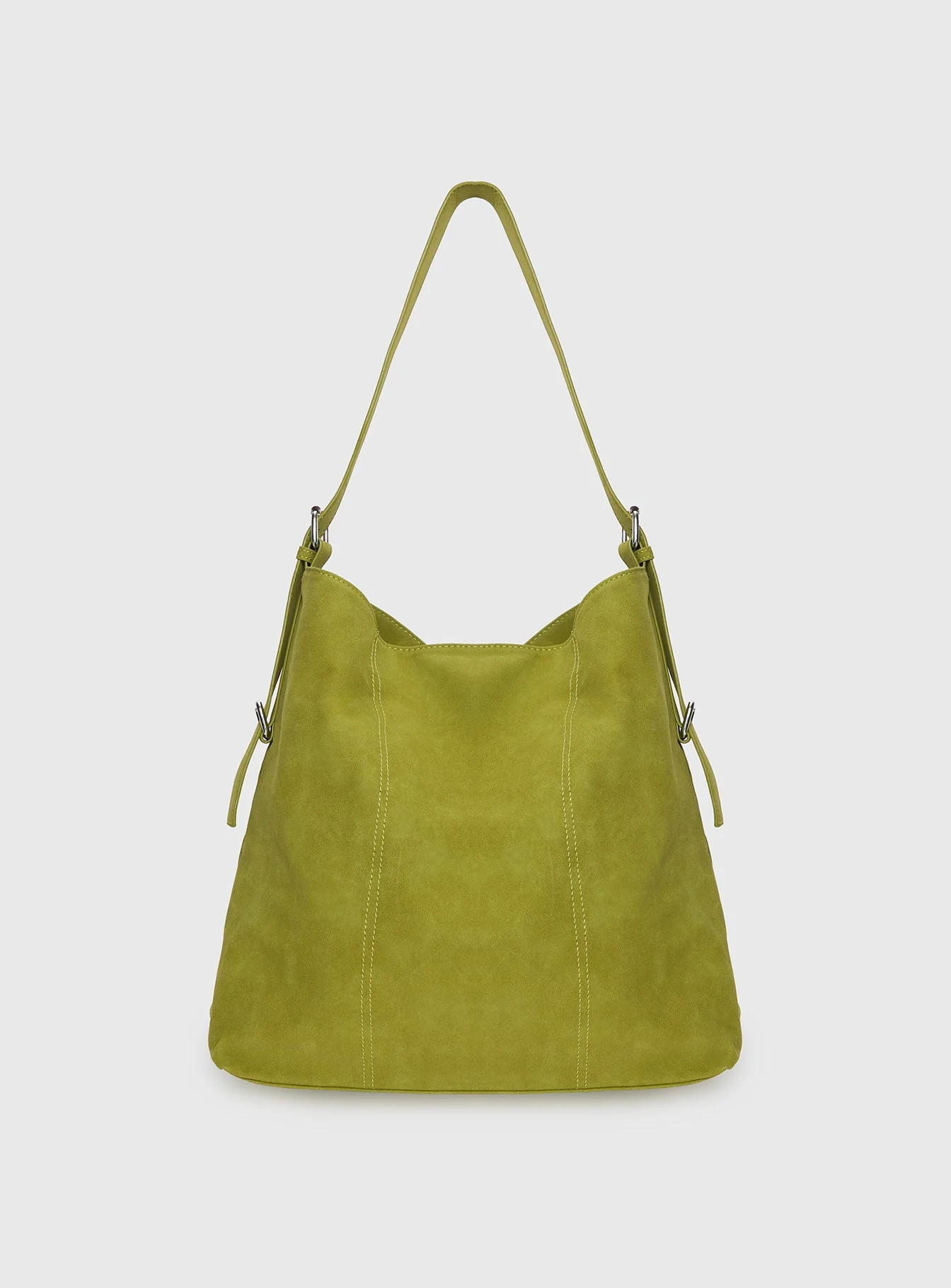Bonus Points Faux Suede Shoulder Bag Green - Image 2