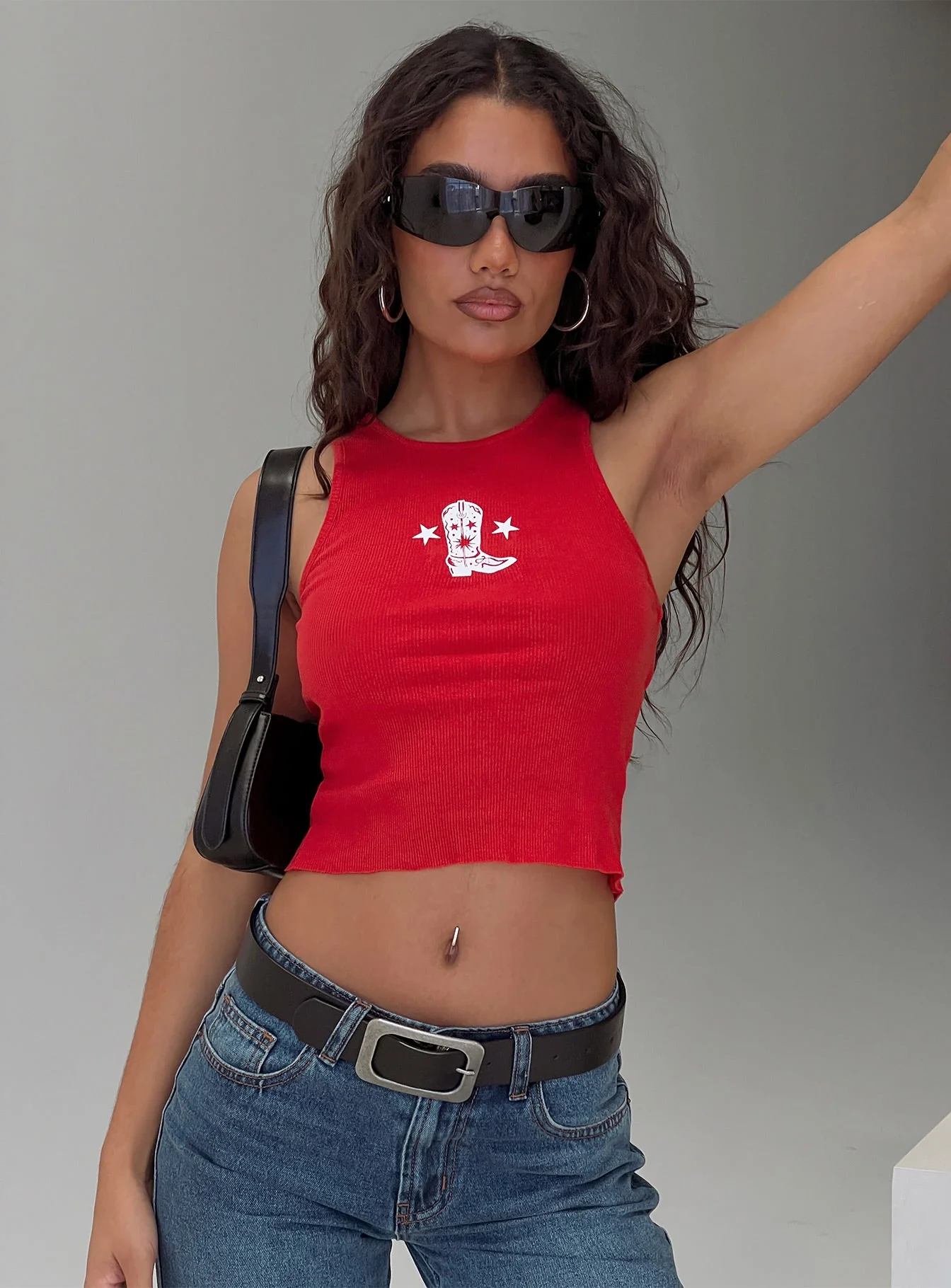 Boot Scootin Graphic Tank Top Red