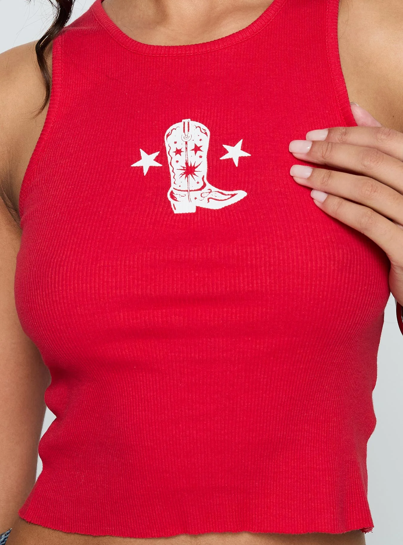 Boot Scootin Graphic Tank Top Red - Image 6