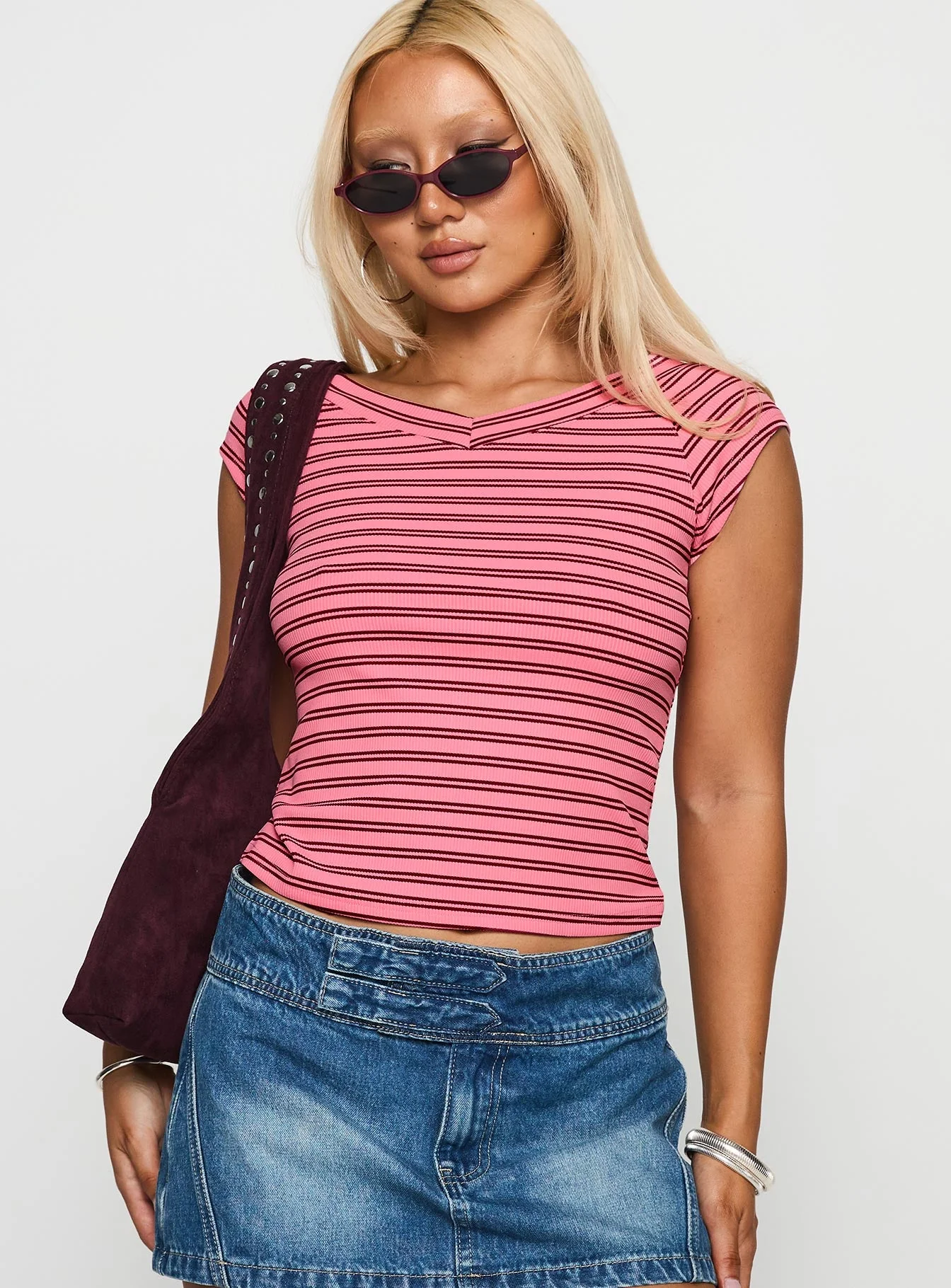 Both Still Young V Neck Top Red - Image 2