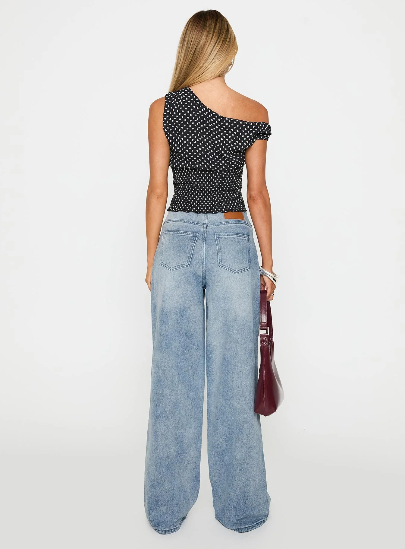 Bowe Low Rise Wide Leg Jeans Blue - Image 5