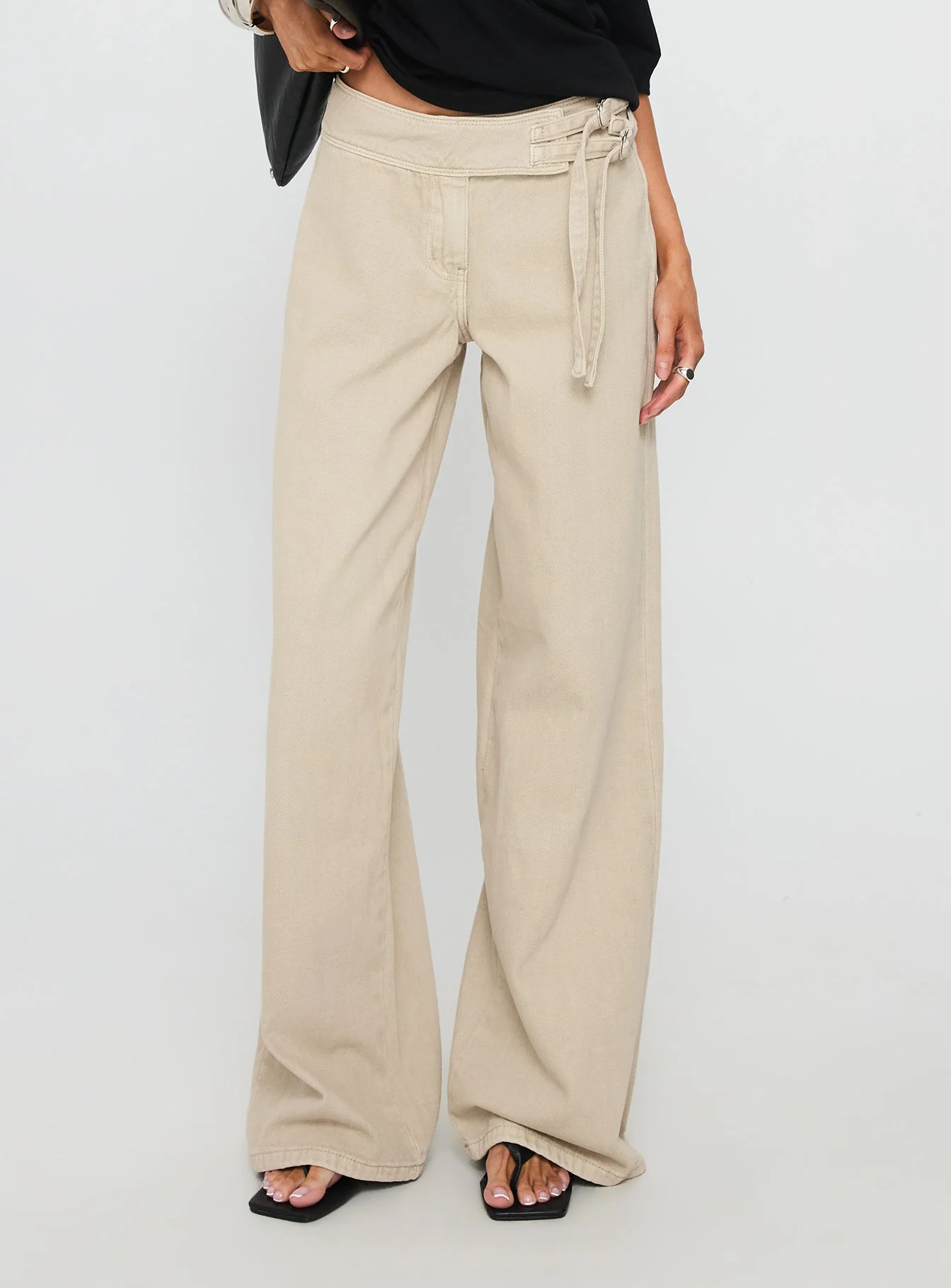 Boxie Mid Rise Wide Leg Jeans Washed Green - Image 2
