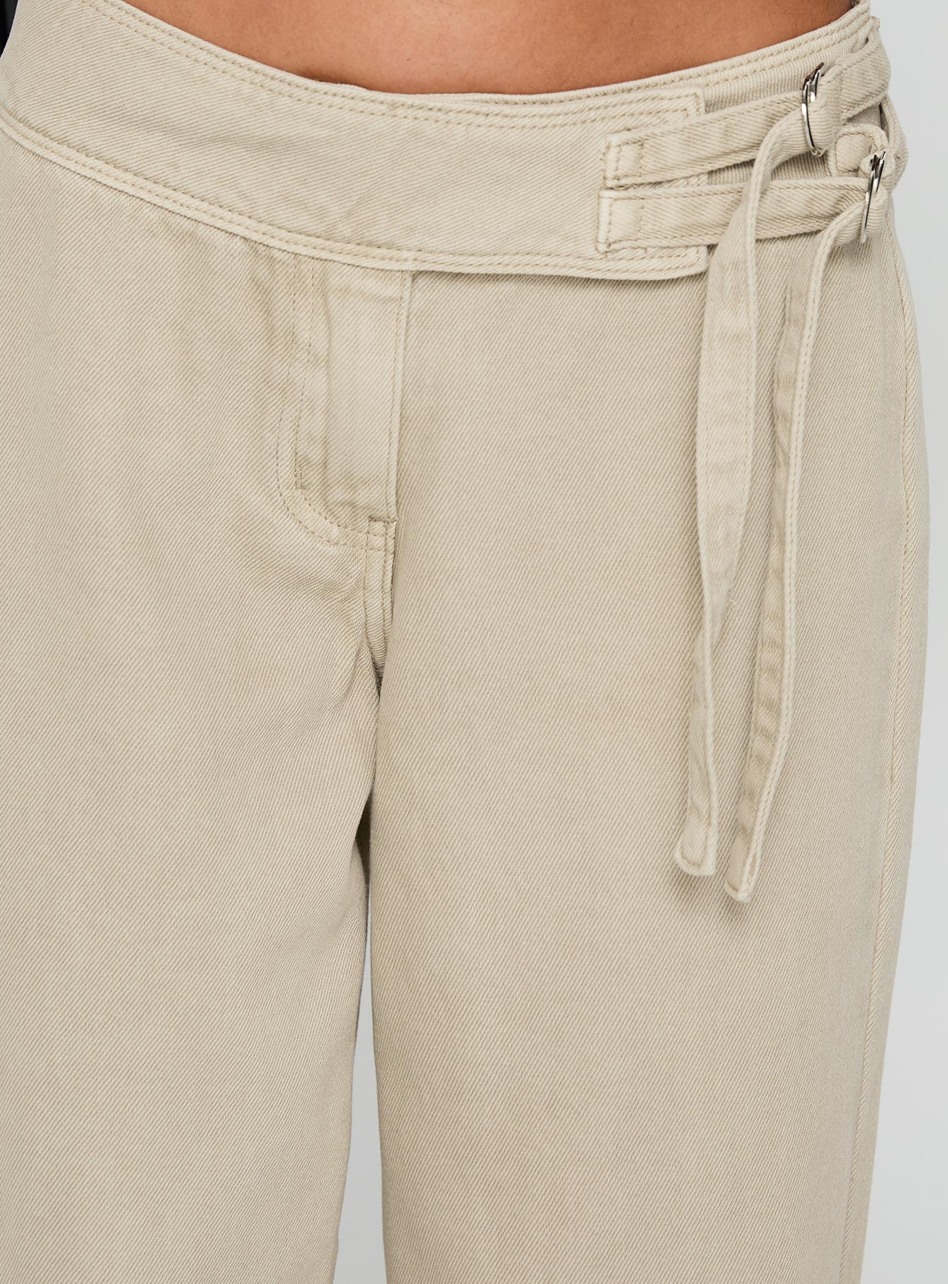 Boxie Mid Rise Wide Leg Jeans Washed Green - Image 6
