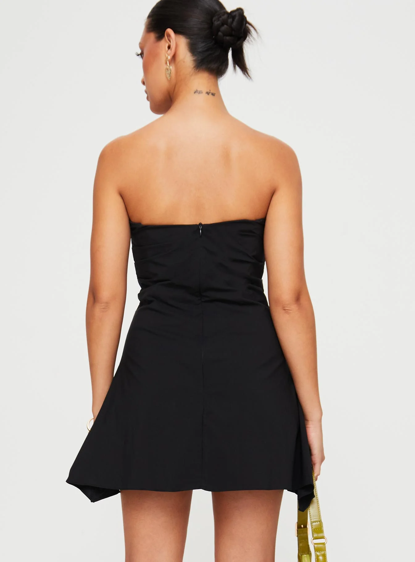 Bradwell Strapless Mini Dress Black - Image 5