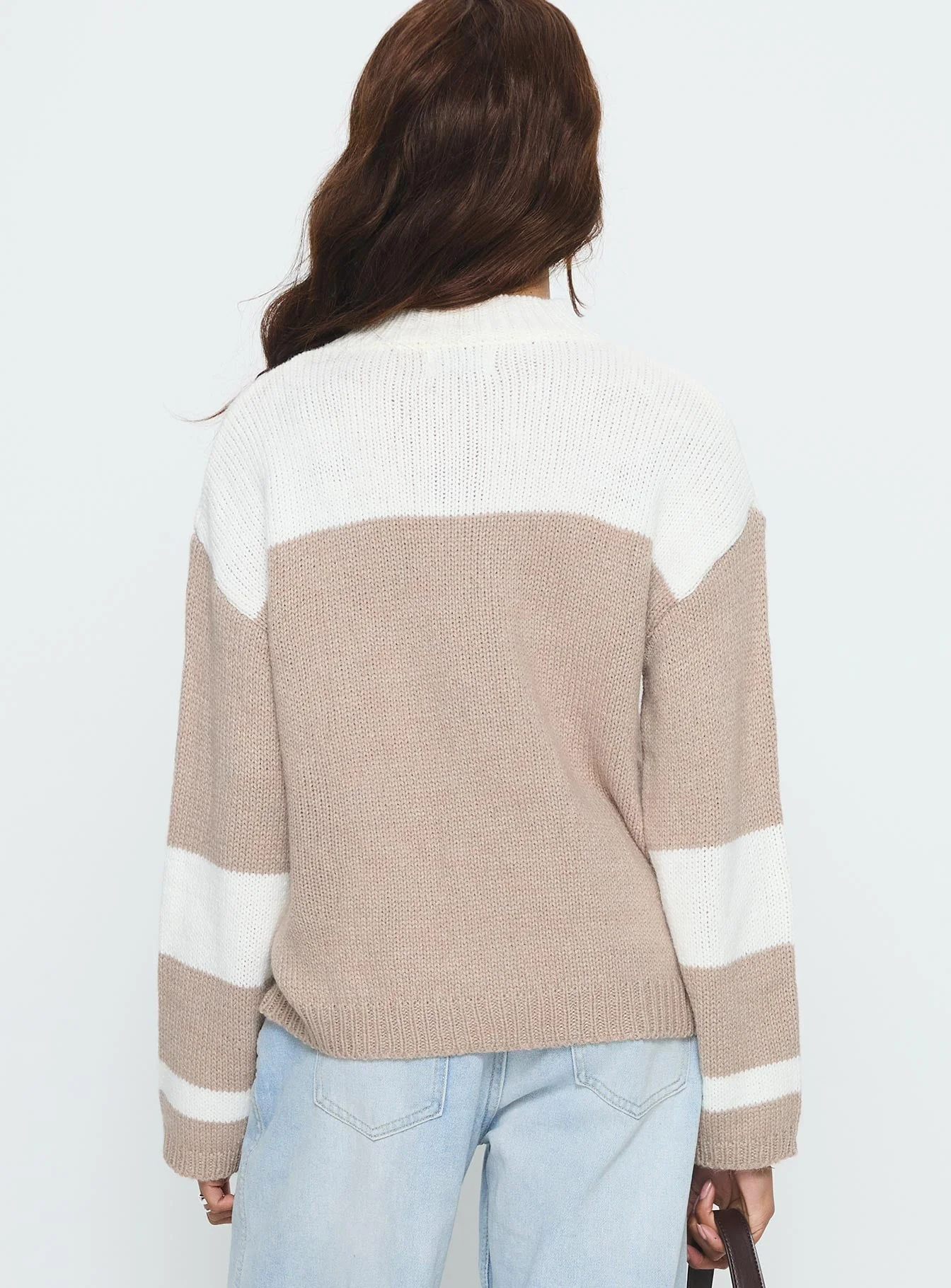 Brandalyn Contrast Mock Neck Knit Sweater Multi - Image 4