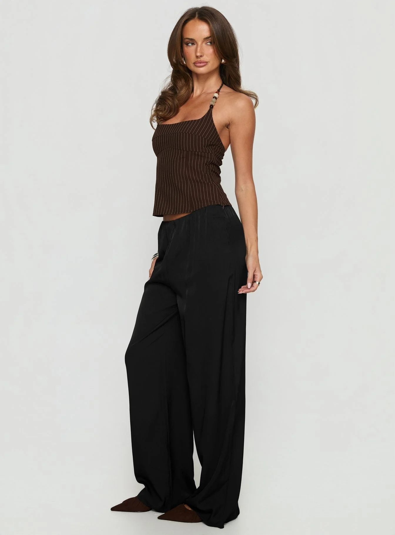Breina Satin Straight Leg Pants Black - Image 4